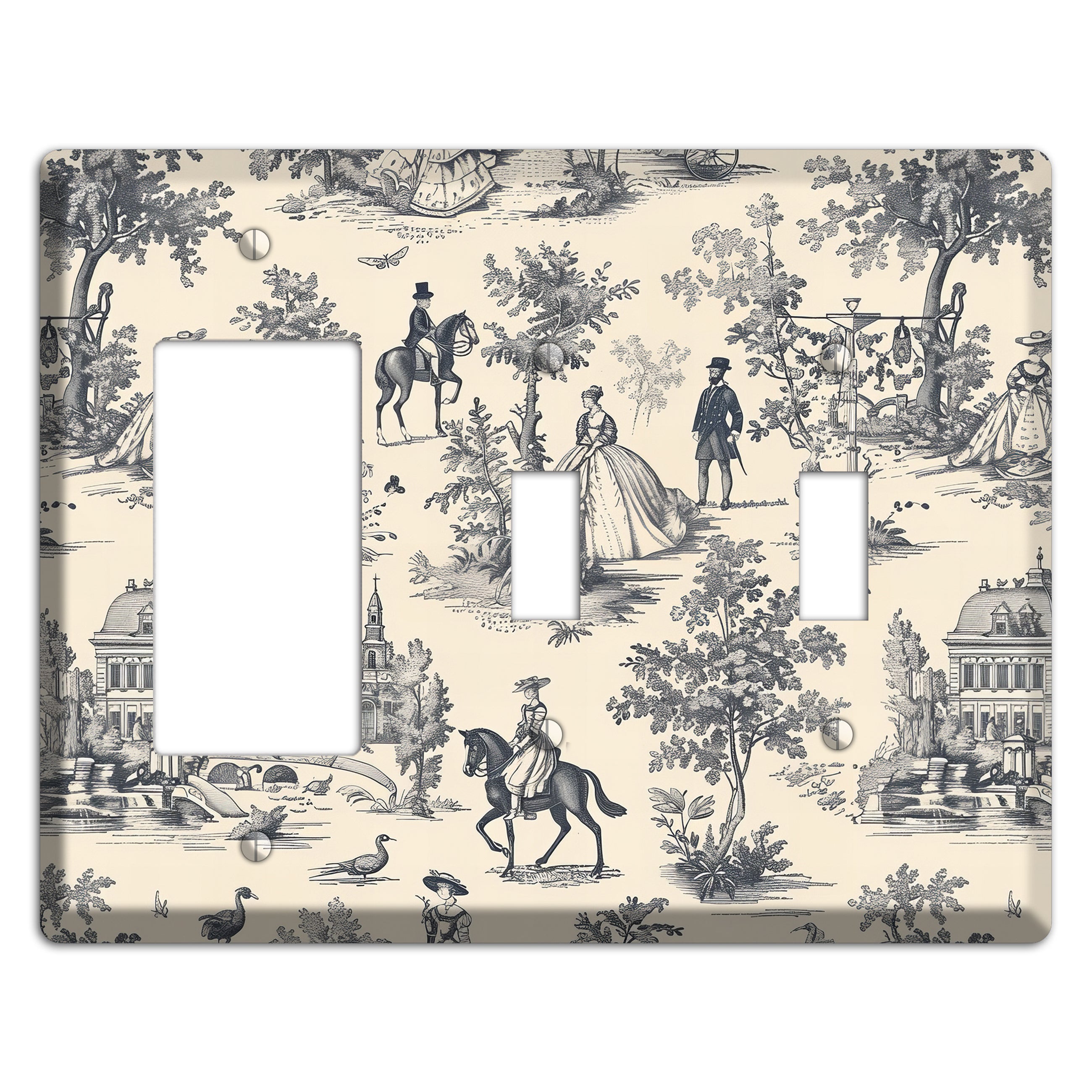 Country Estate Promenade Rocker / 2 Toggle Wallplate