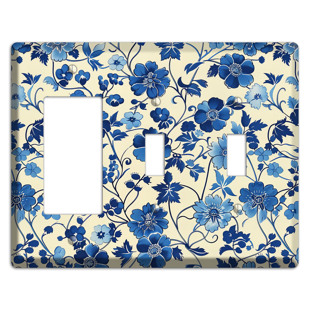 Porcelain Garden Riot Rocker / 2 Toggle Wallplate