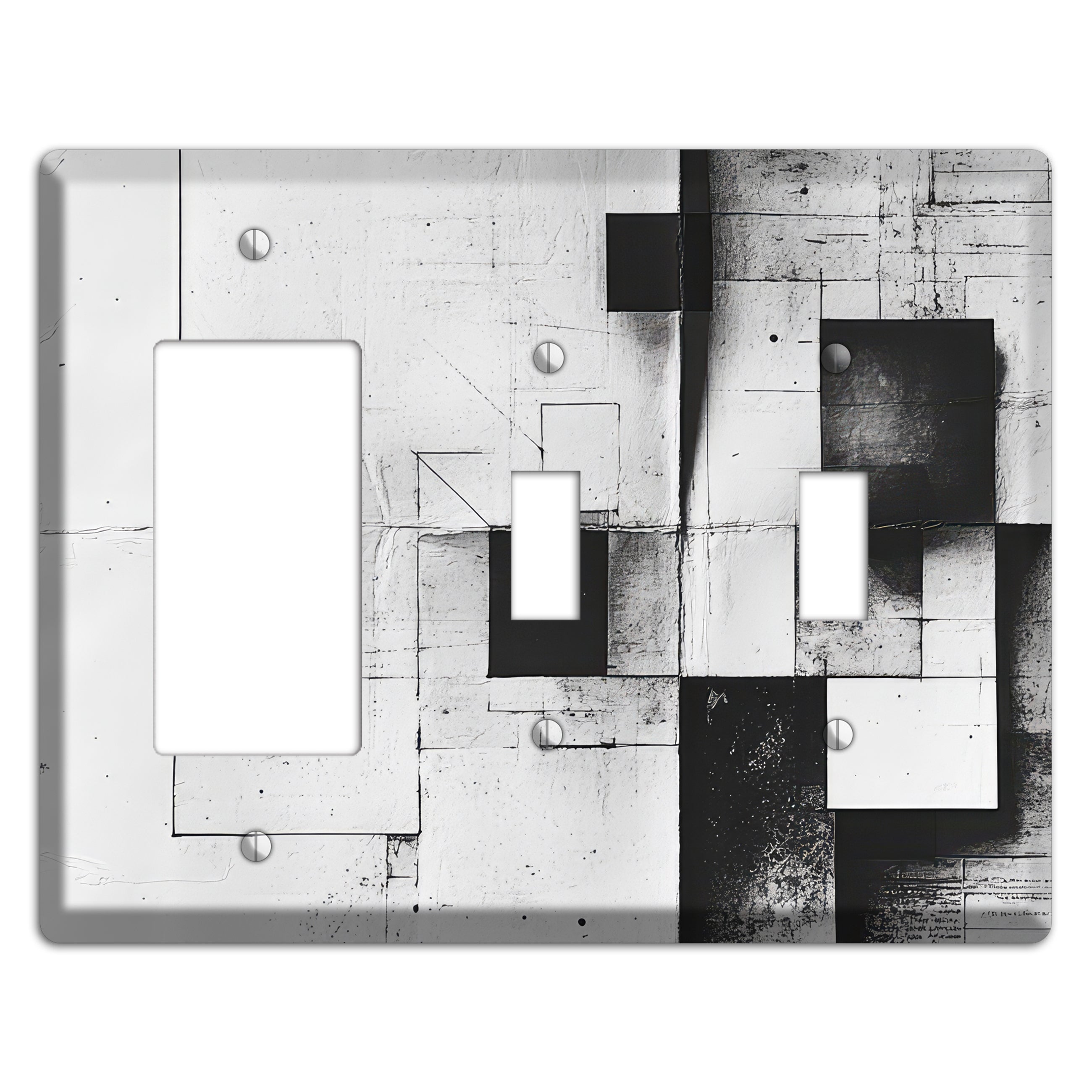 Fractured Blueprint Drift Rocker / 2 Toggle Wallplate