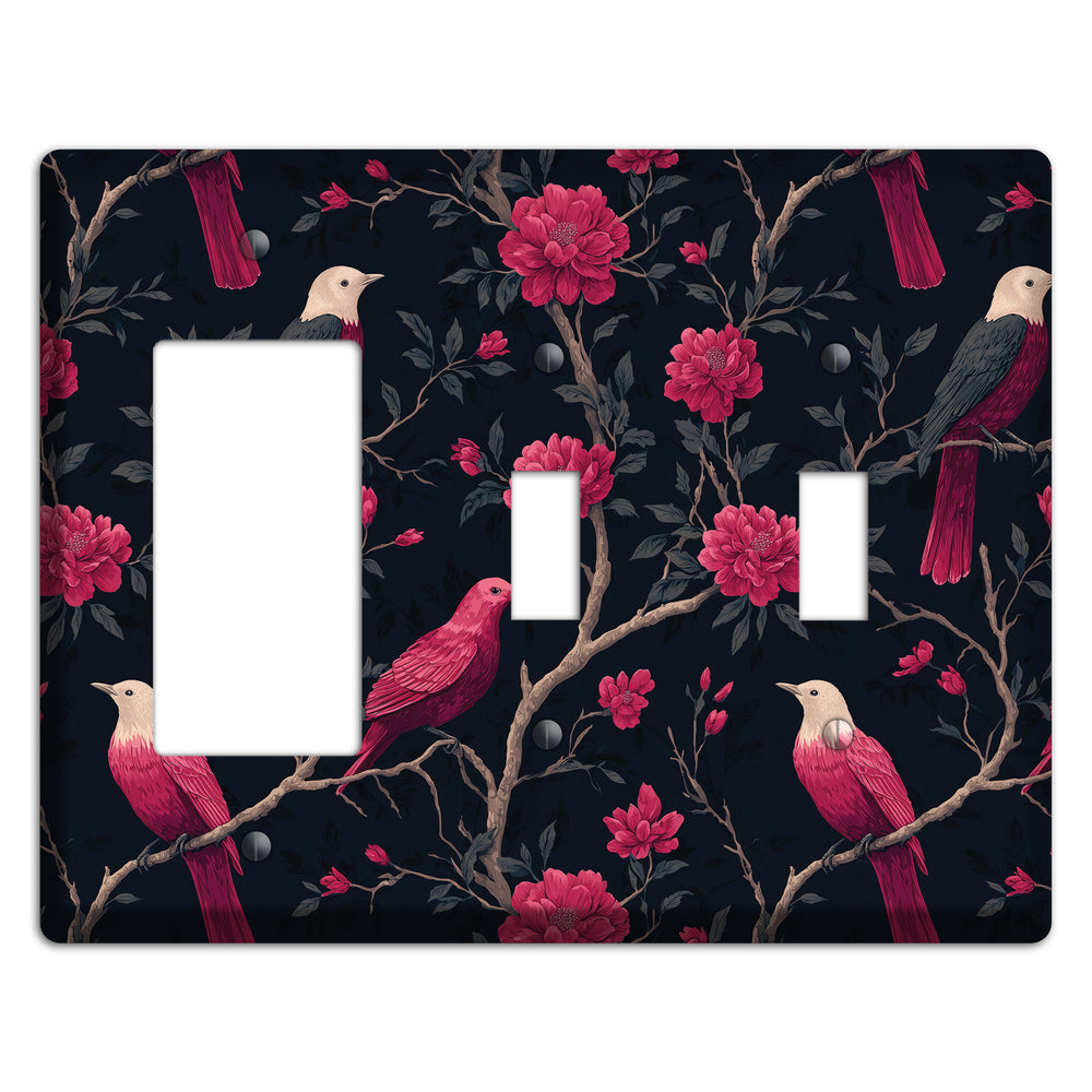 Crimson Perch Rocker / 2 Toggle Wallplate
