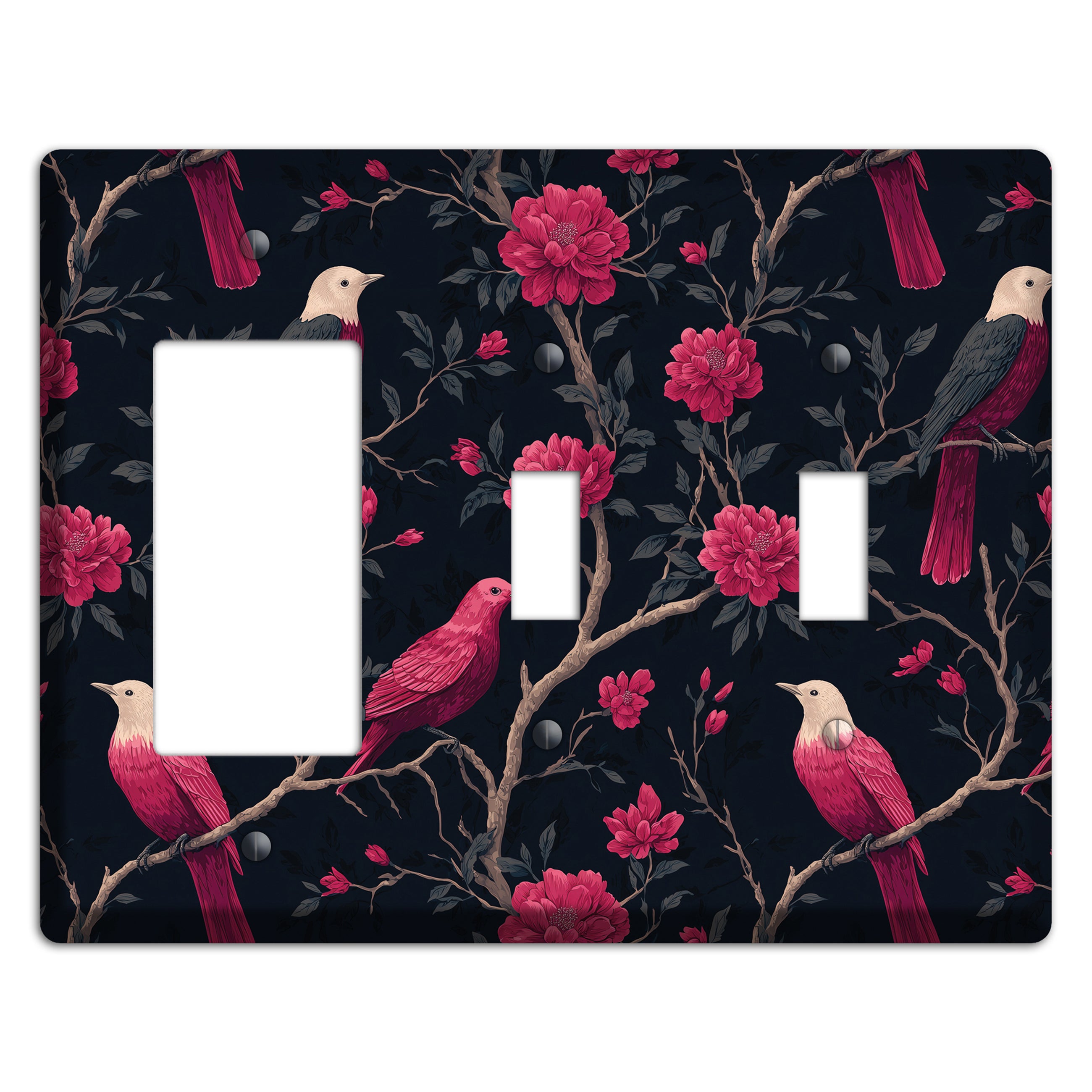 Crimson Perch Rocker / 2 Toggle Wallplate