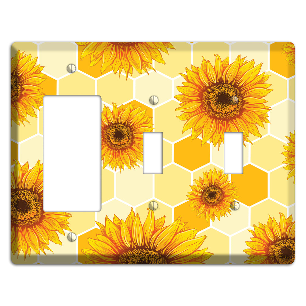 Sunflower & Comb Rocker / 2 Toggle Wallplate
