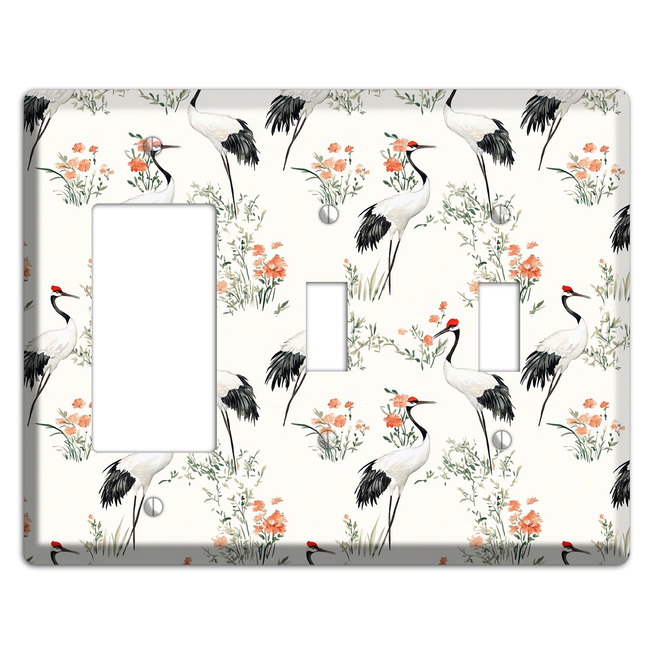 Coral Meadow Flight Rocker / 2 Toggle Wallplate