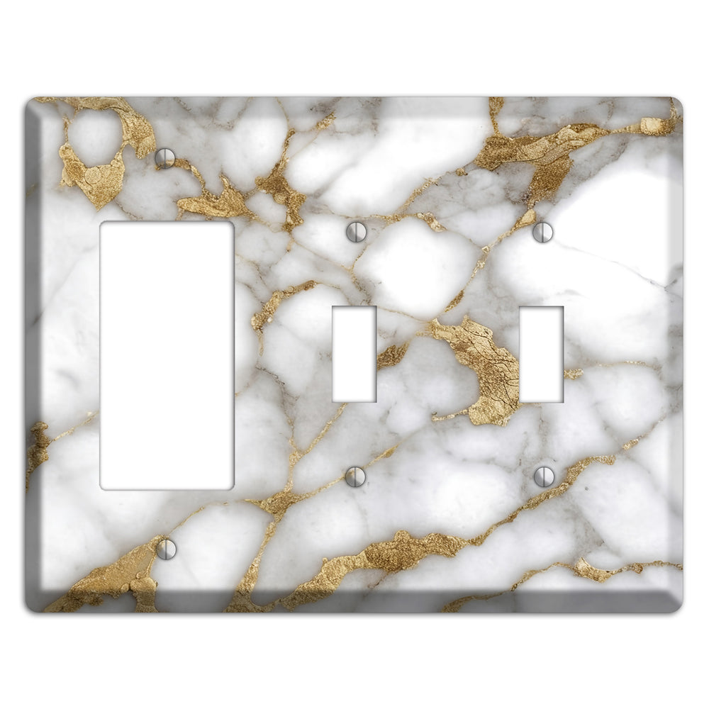 Twine Marble Rocker / 2 Toggle Wallplate
