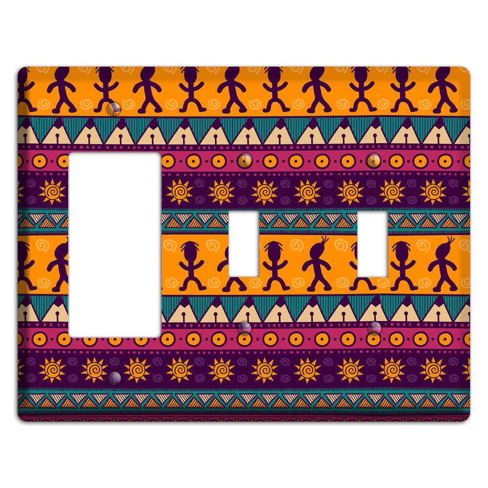 Tribal Rhythm Rocker / 2 Toggle Wallplate