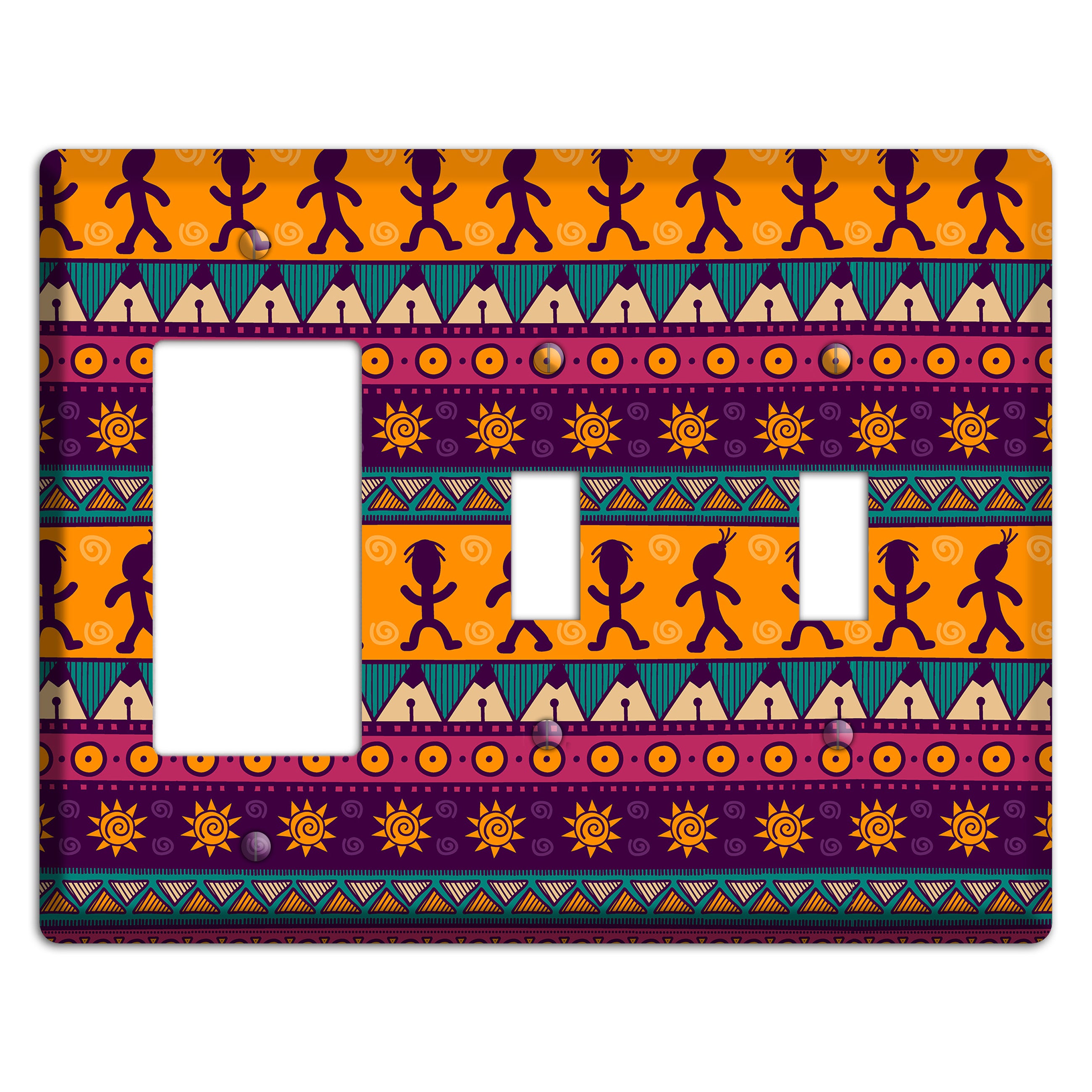 Tribal Rhythm Rocker / 2 Toggle Wallplate