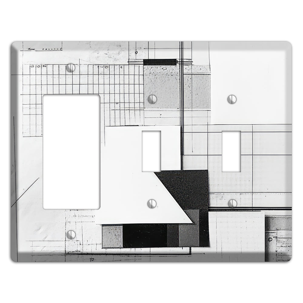 Blueprint Palimpsest Rocker / 2 Toggle Wallplate