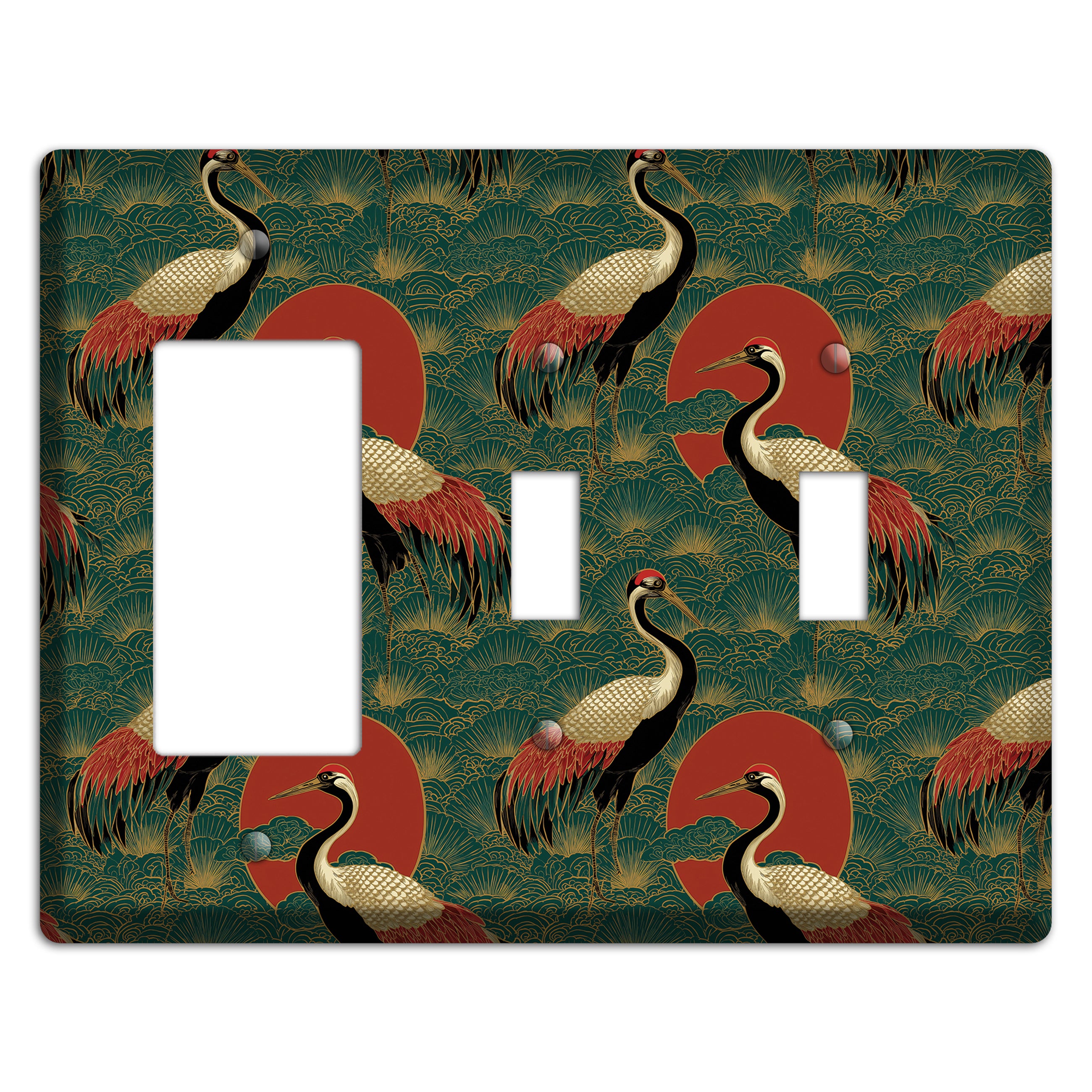 Jade Sun Sentinels Rocker / 2 Toggle Wallplate