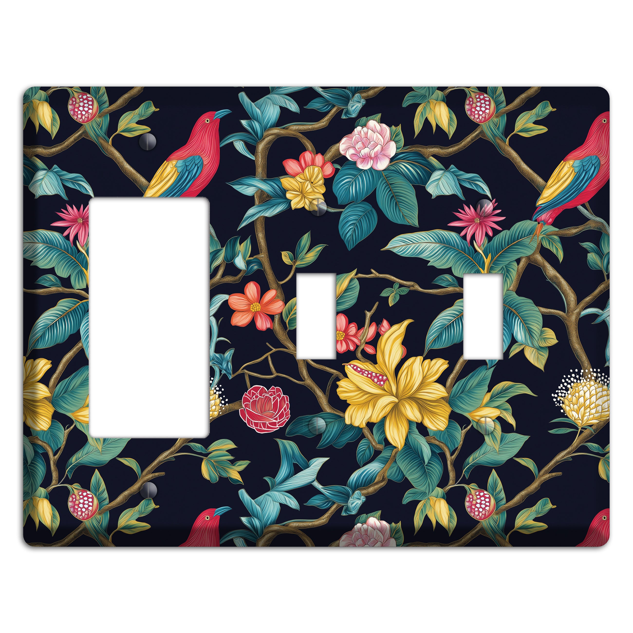 Scarlet Perch Rocker / 2 Toggle Wallplate