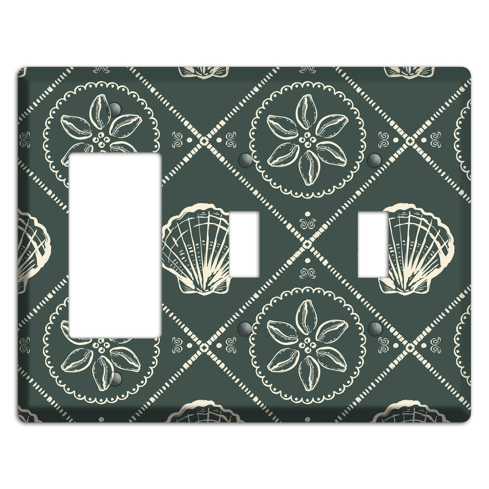 Slate Cowrie Medallion Rocker / 2 Toggle Wallplate