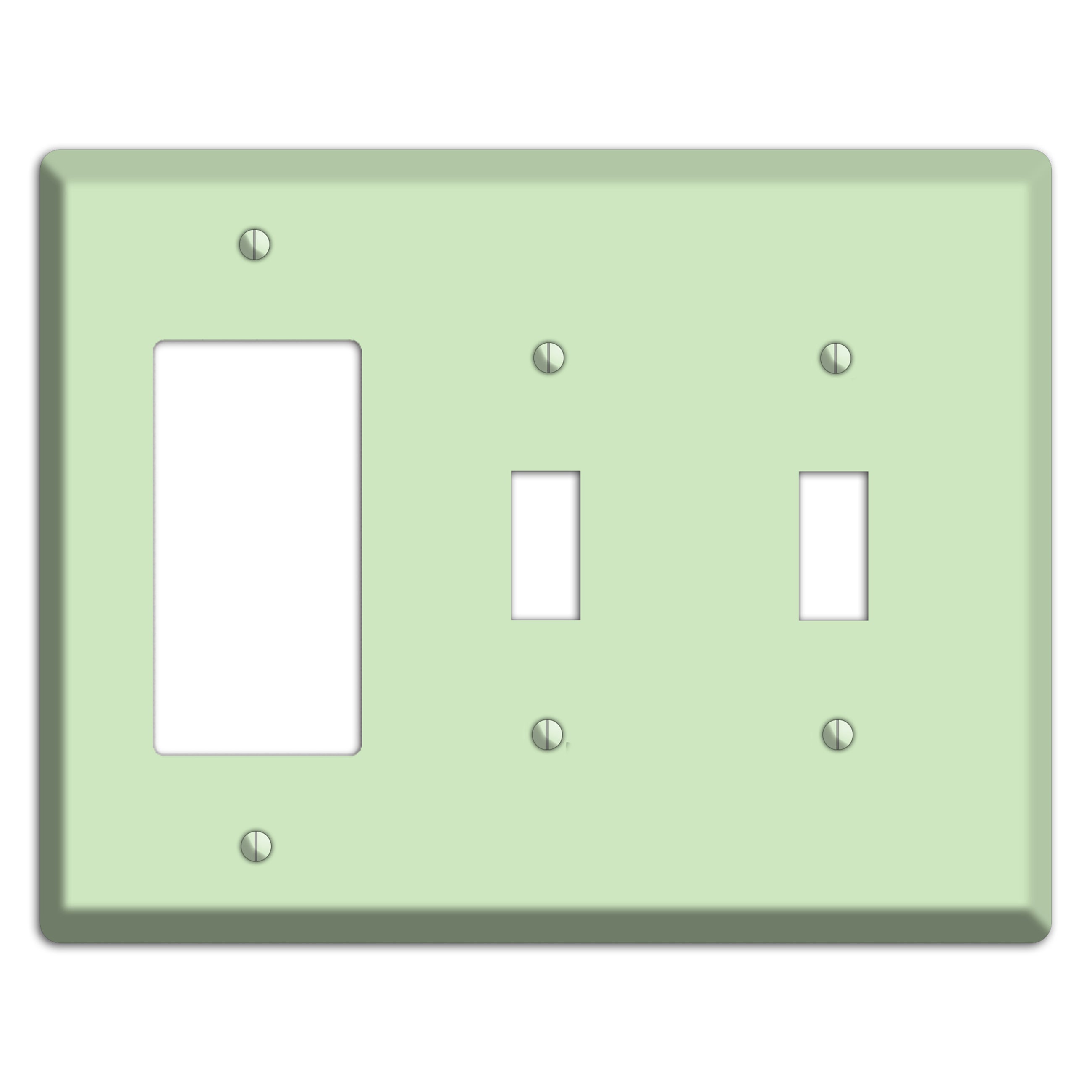 Baxter Mint Rocker / 2 Toggle Wallplate