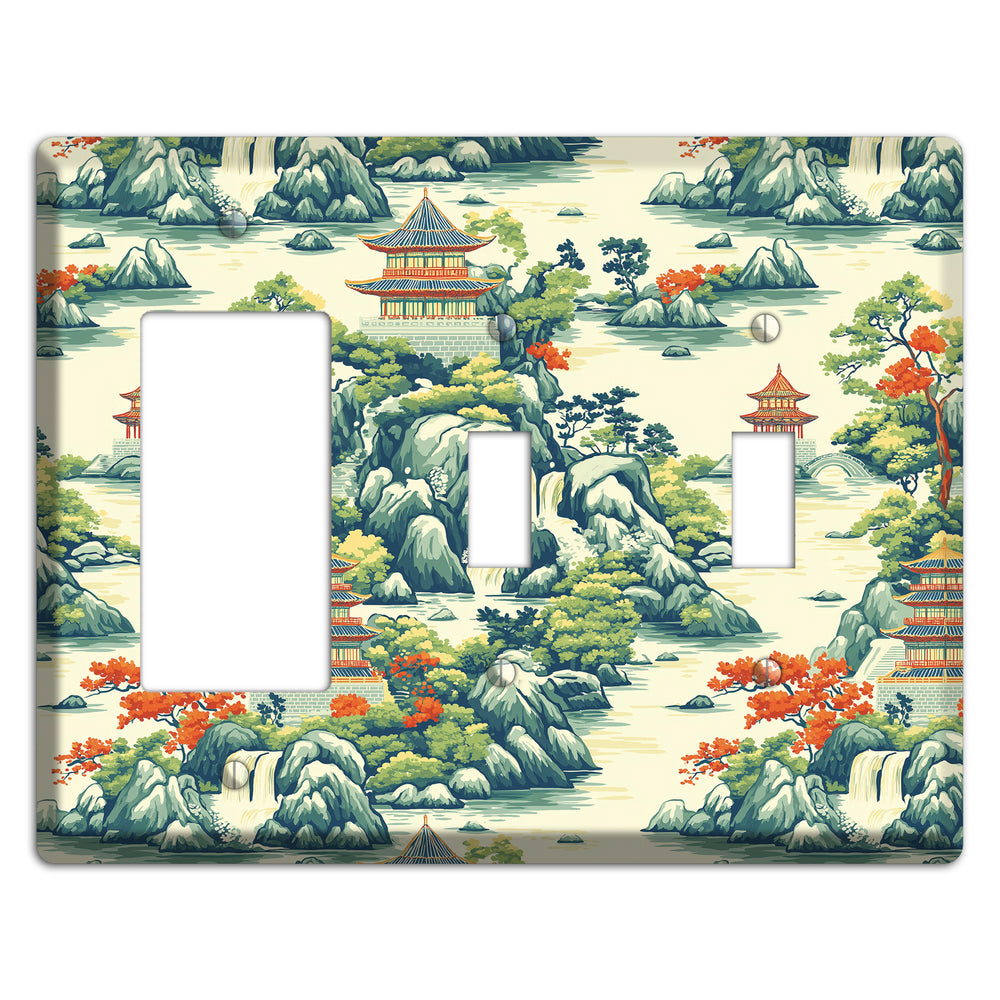 Cascade & Pagoda Rocker / 2 Toggle Wallplate