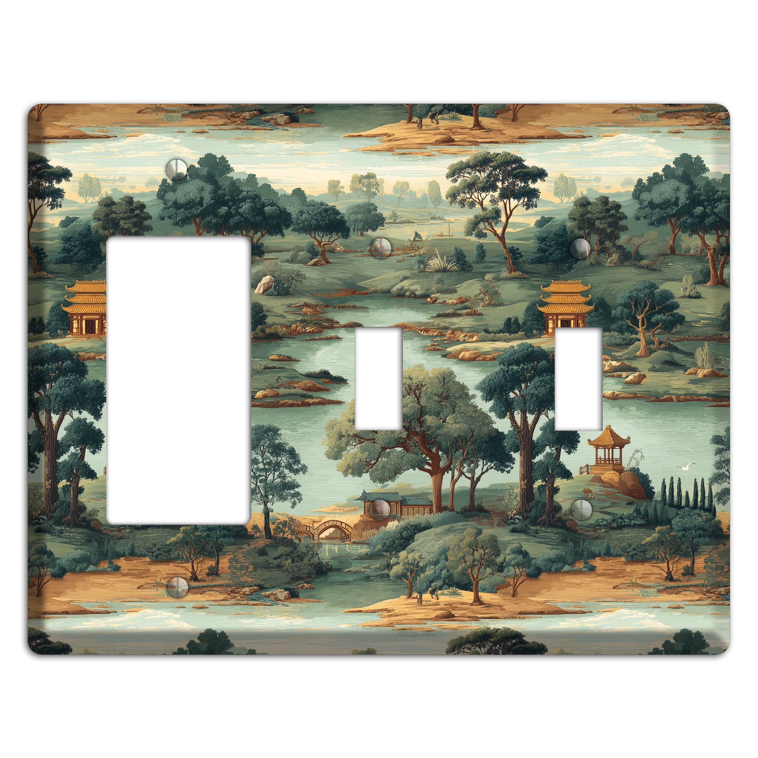 Pavilion and Stream Rocker / 2 Toggle Wallplate