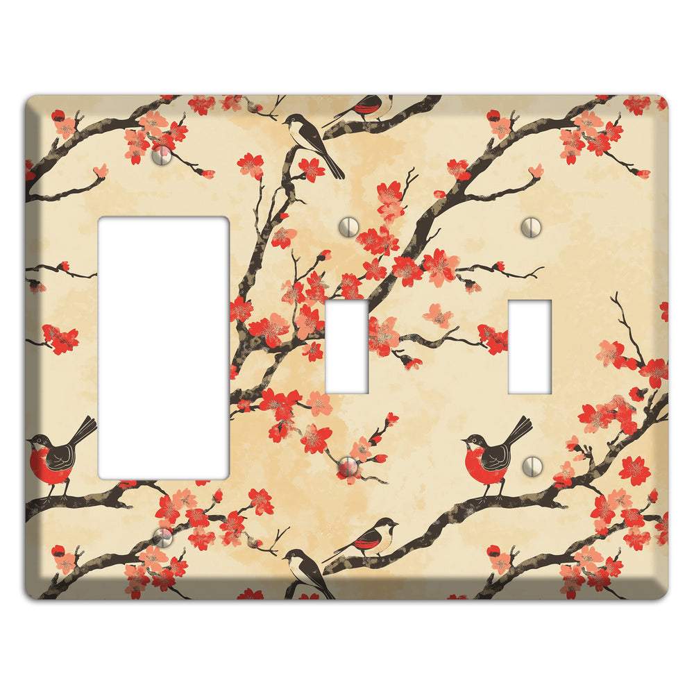 Blossom & Wing Rocker / 2 Toggle Wallplate