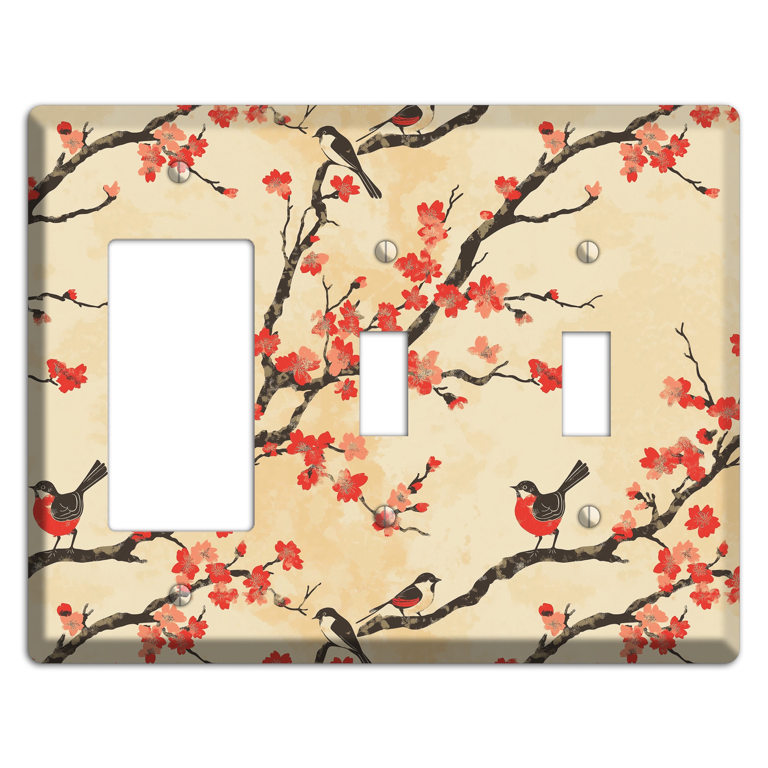 Blossom & Wing Rocker / 2 Toggle Wallplate