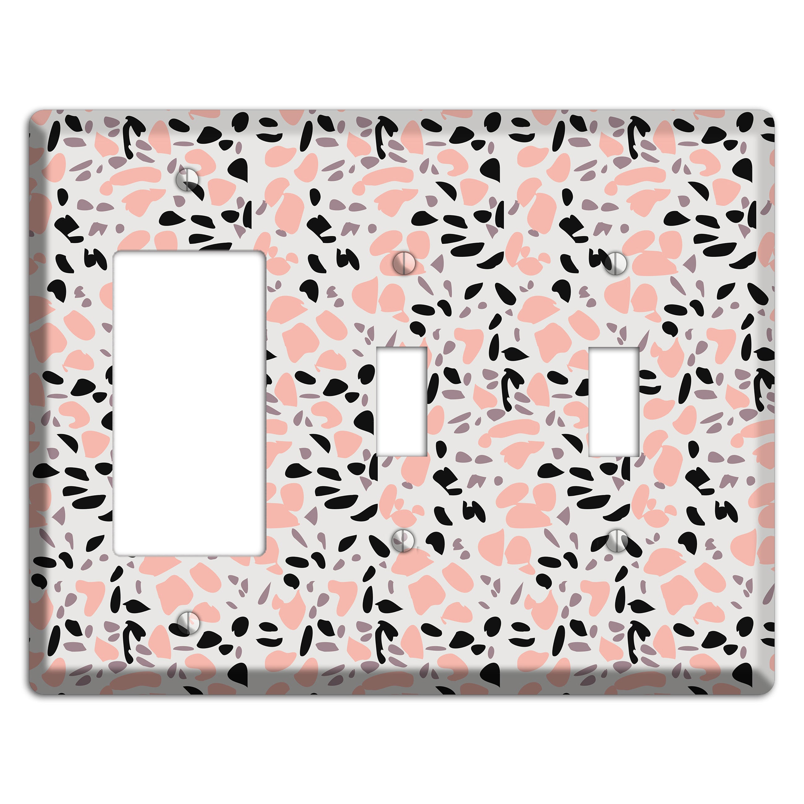 Rose Noir Confetti Rocker / 2 Toggle Wallplate