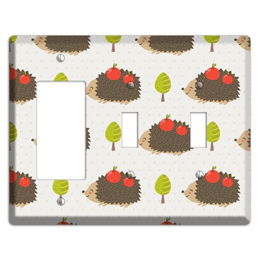 Hedgehog Harvest Rocker / 2 Toggle Wallplate