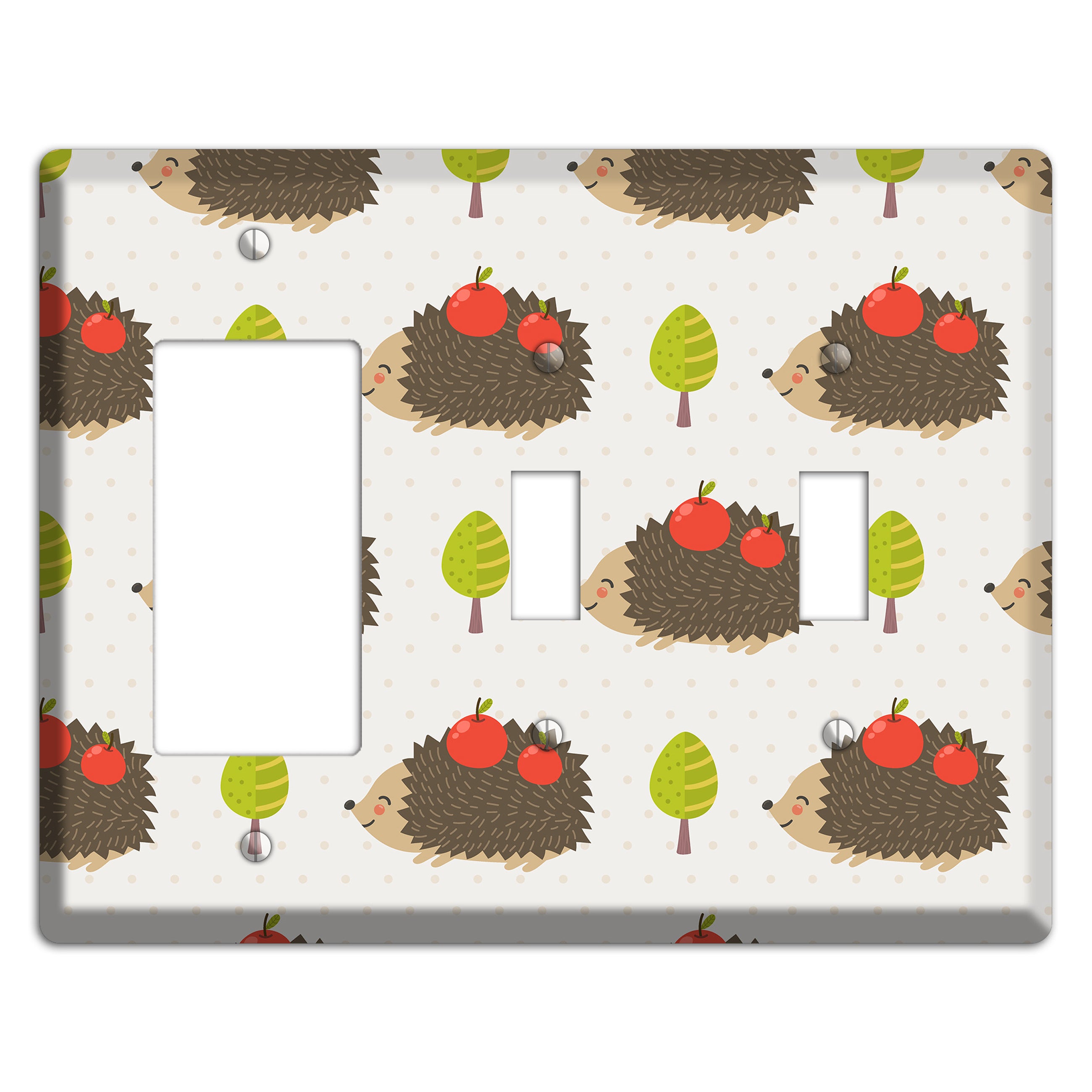 Hedgehog Harvest Rocker / 2 Toggle Wallplate