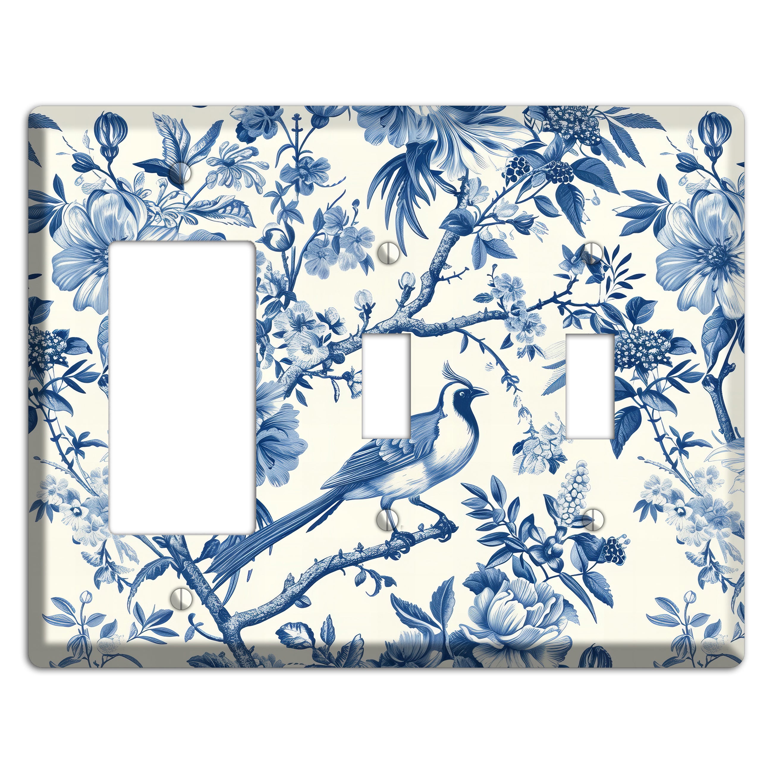 Garden Reverie Blue Rocker / 2 Toggle Wallplate
