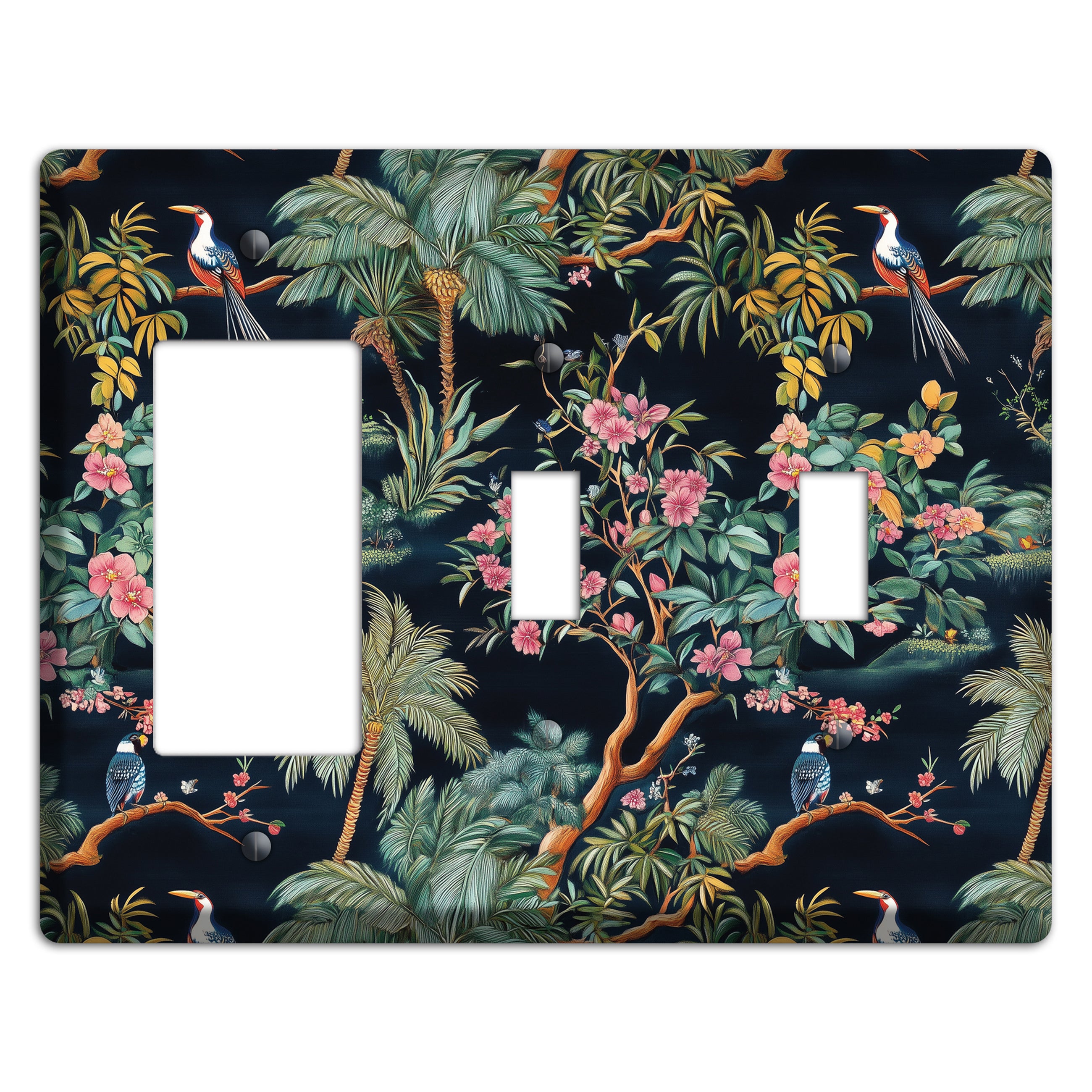 Jungle Nocturne Rocker / 2 Toggle Wallplate
