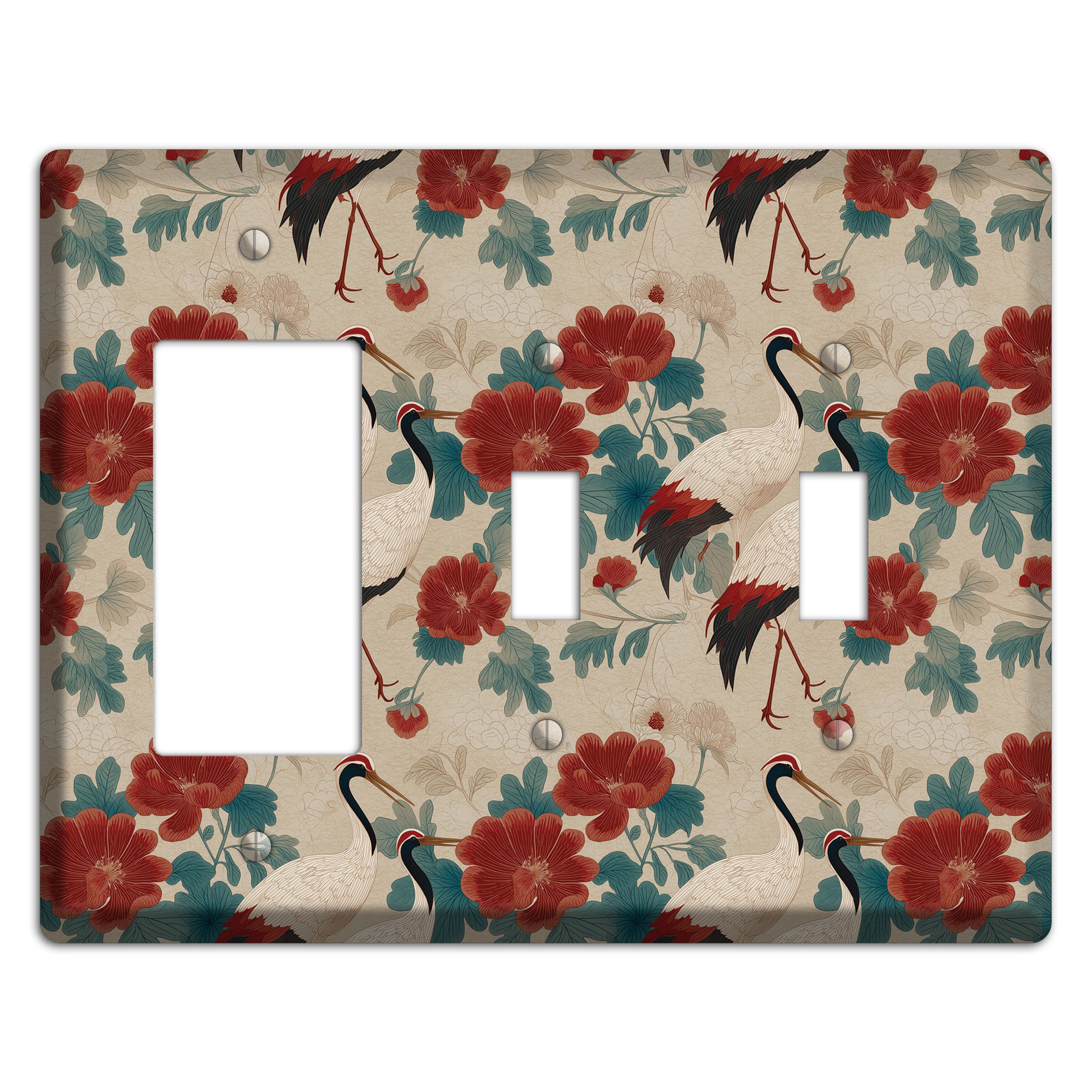 Rust Peony Passage Rocker / 2 Toggle Wallplate