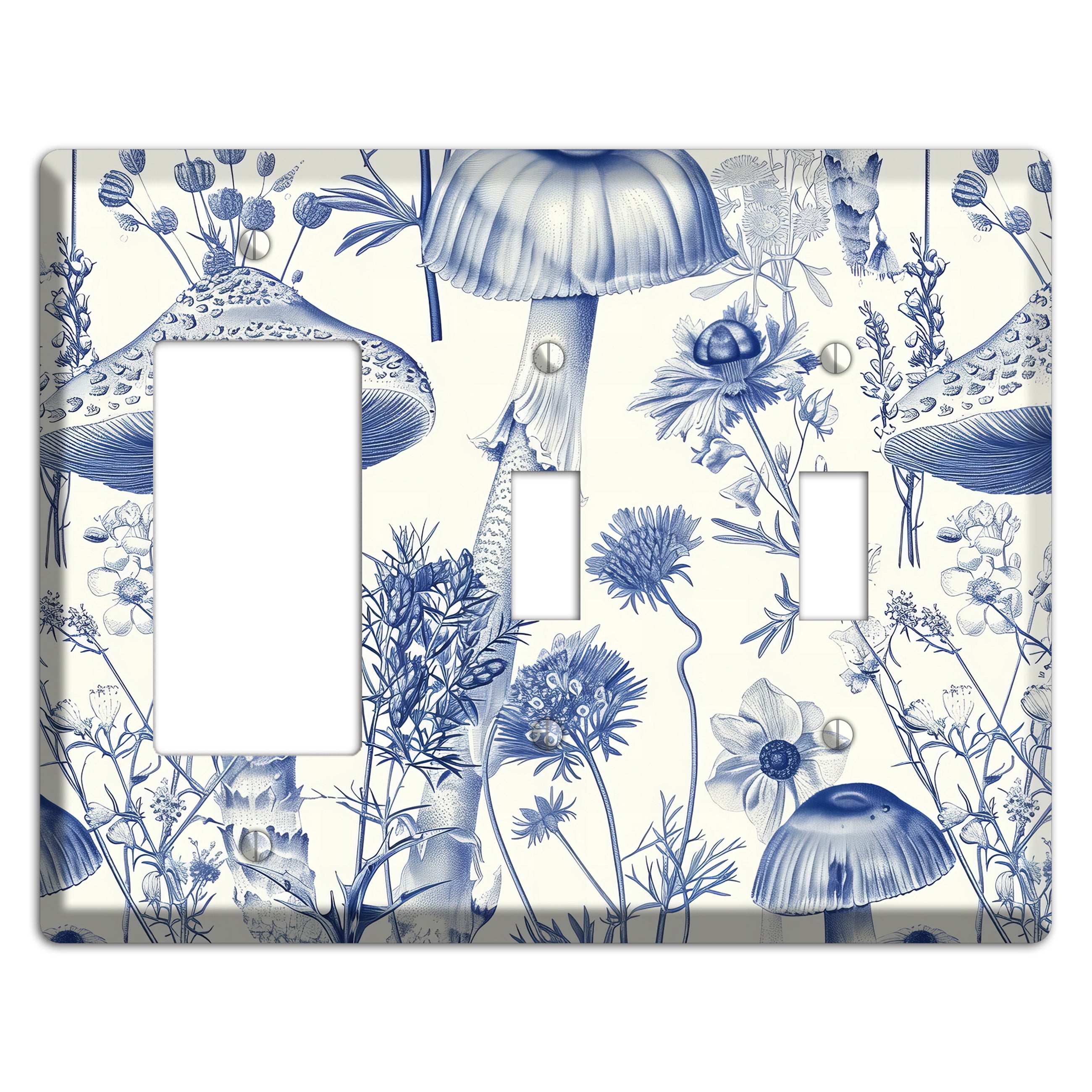 Cobalt Spore Garden Rocker / 2 Toggle Wallplate