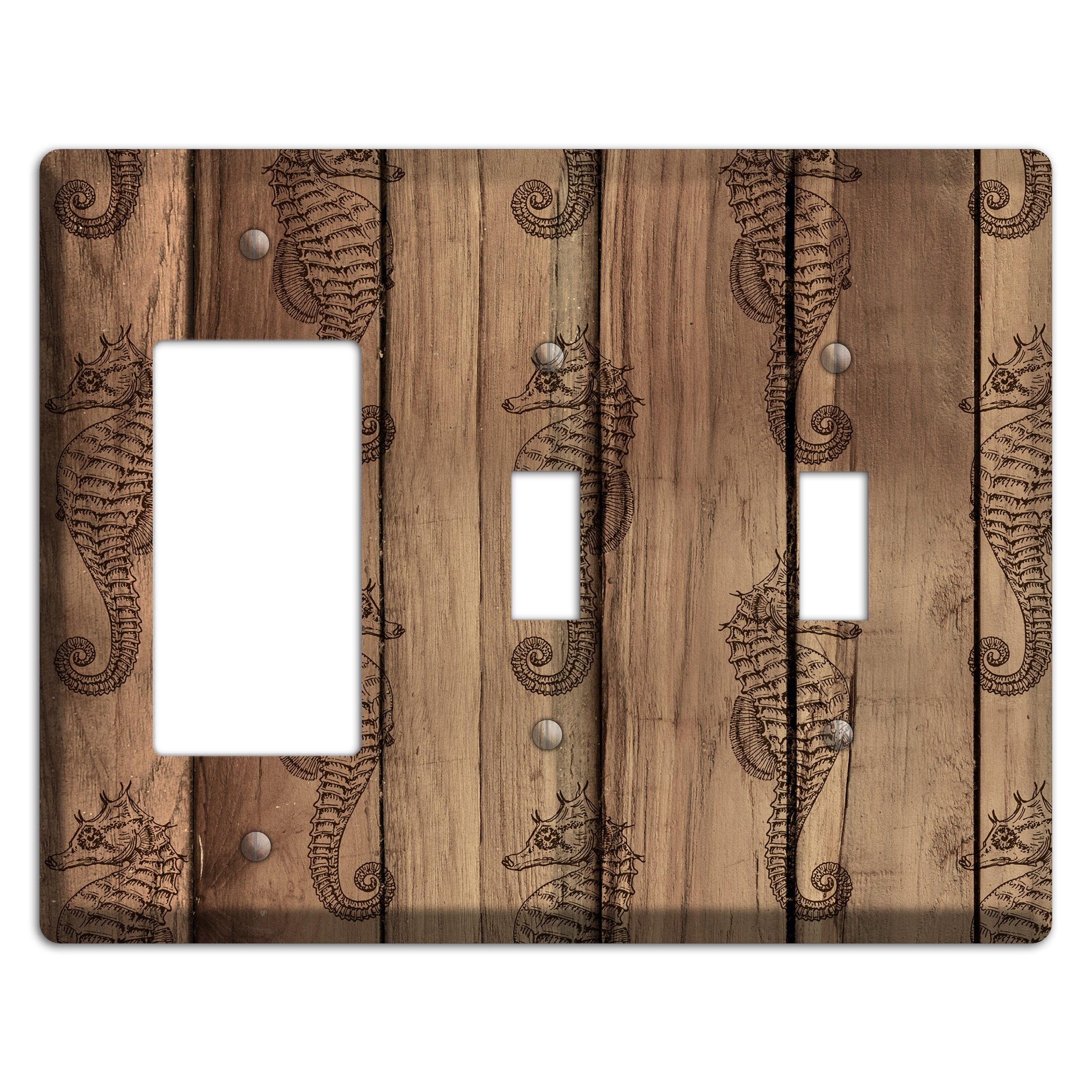 Planktonic Ponies Rocker / 2 Toggle Wallplate
