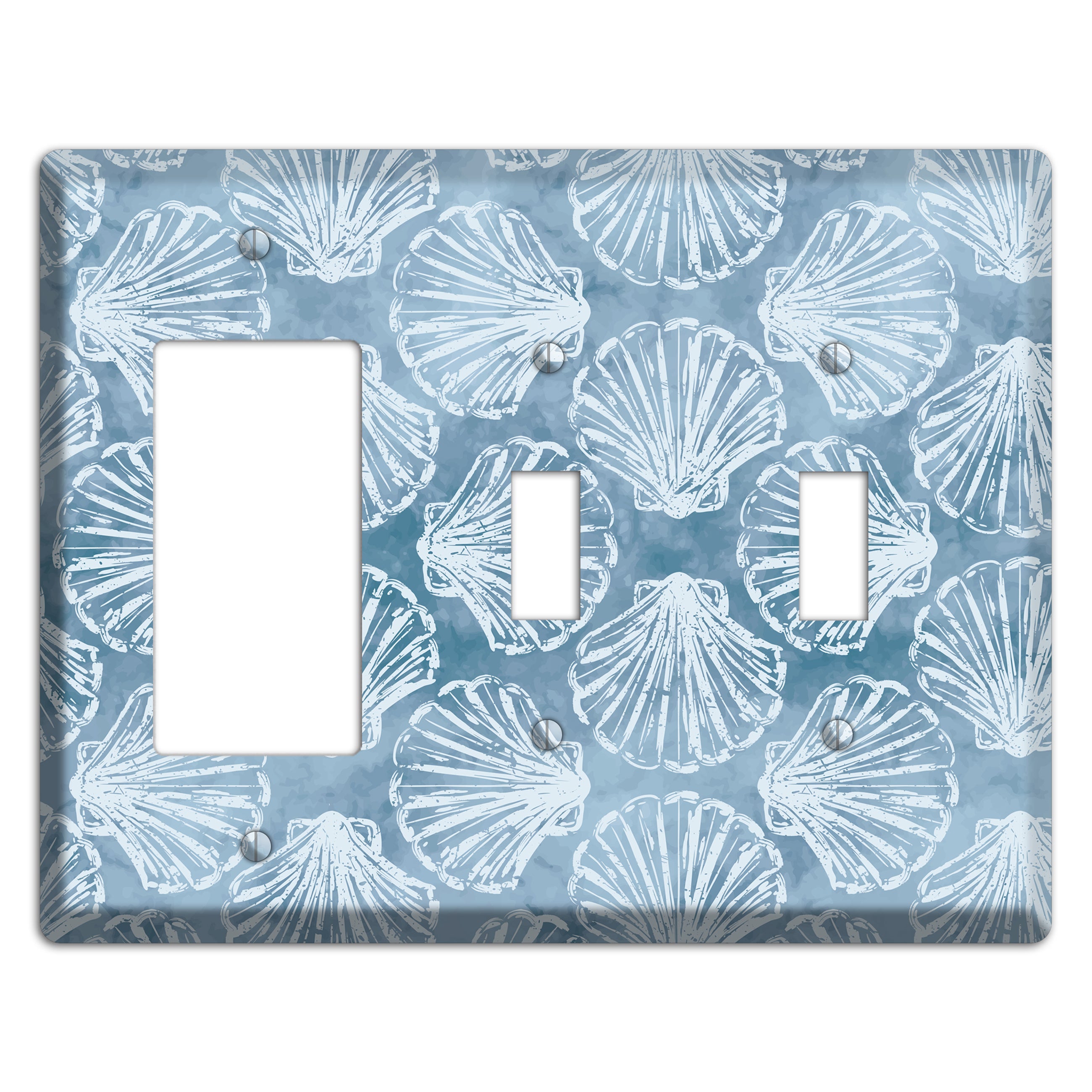 Coastal Shell Drift Rocker / 2 Toggle Wallplate