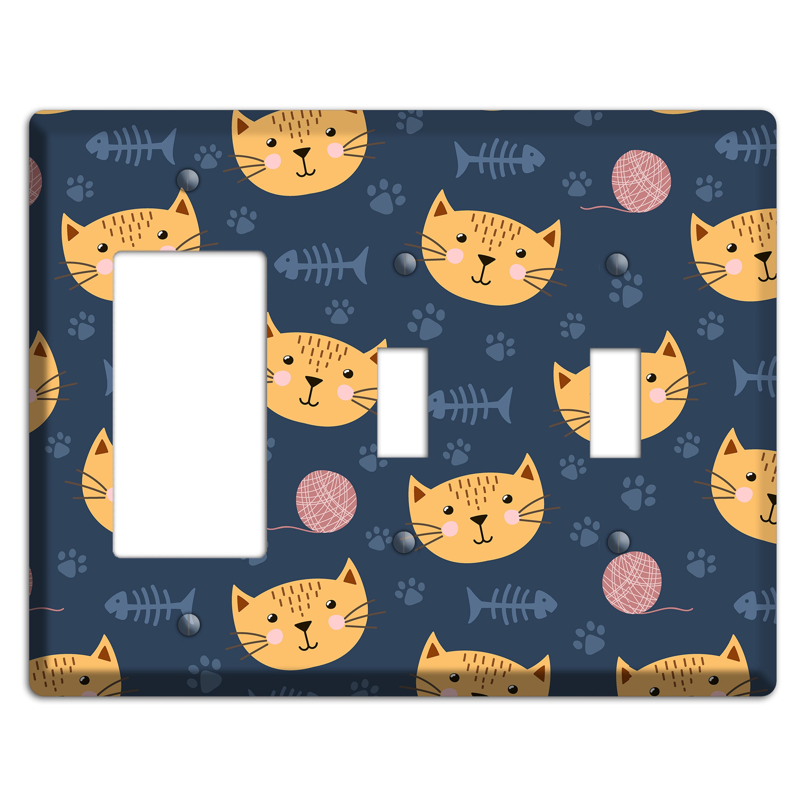 Cat Nap Parade Rocker / 2 Toggle Wallplate