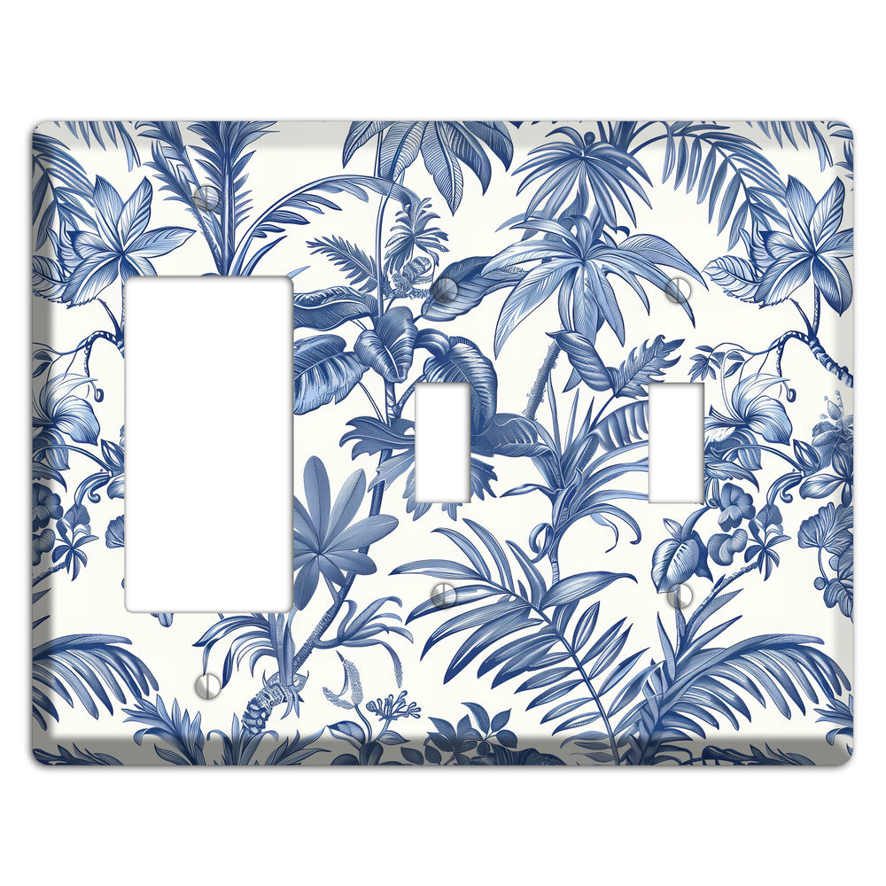 Tropic Indigo Reverie Rocker / 2 Toggle Wallplate
