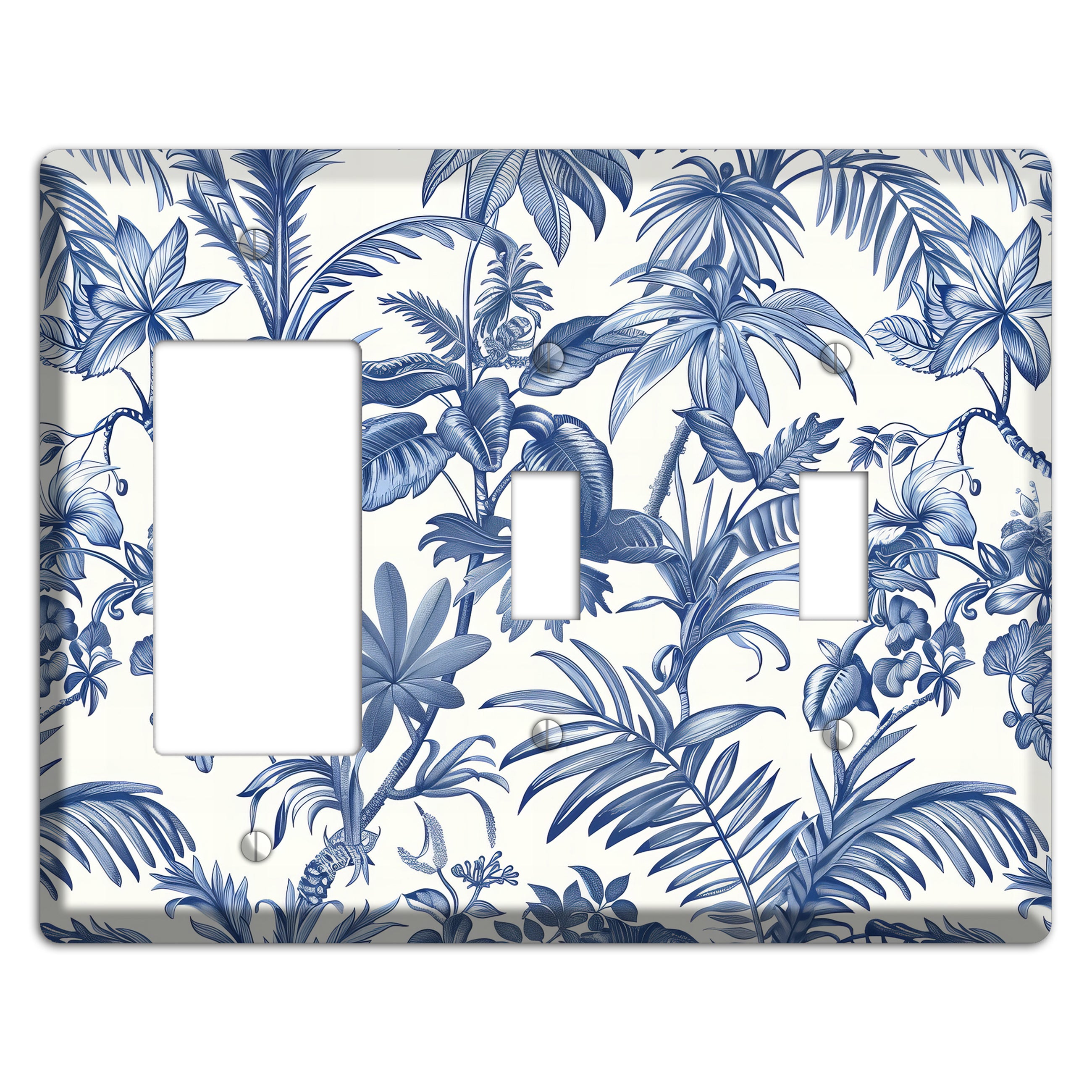 Tropic Indigo Reverie Rocker / 2 Toggle Wallplate
