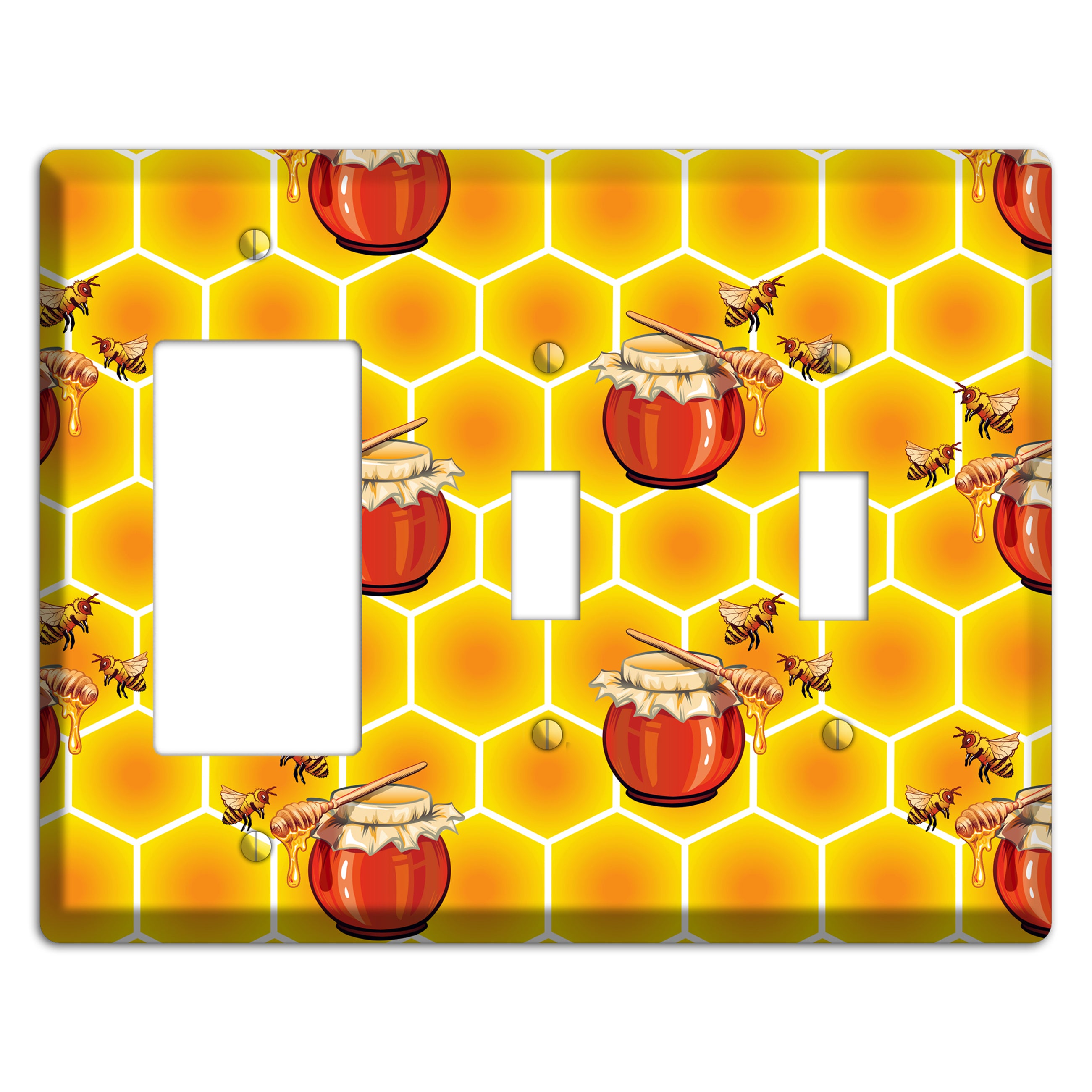 Harvest Season Repeating Rocker / 2 Toggle Wallplate