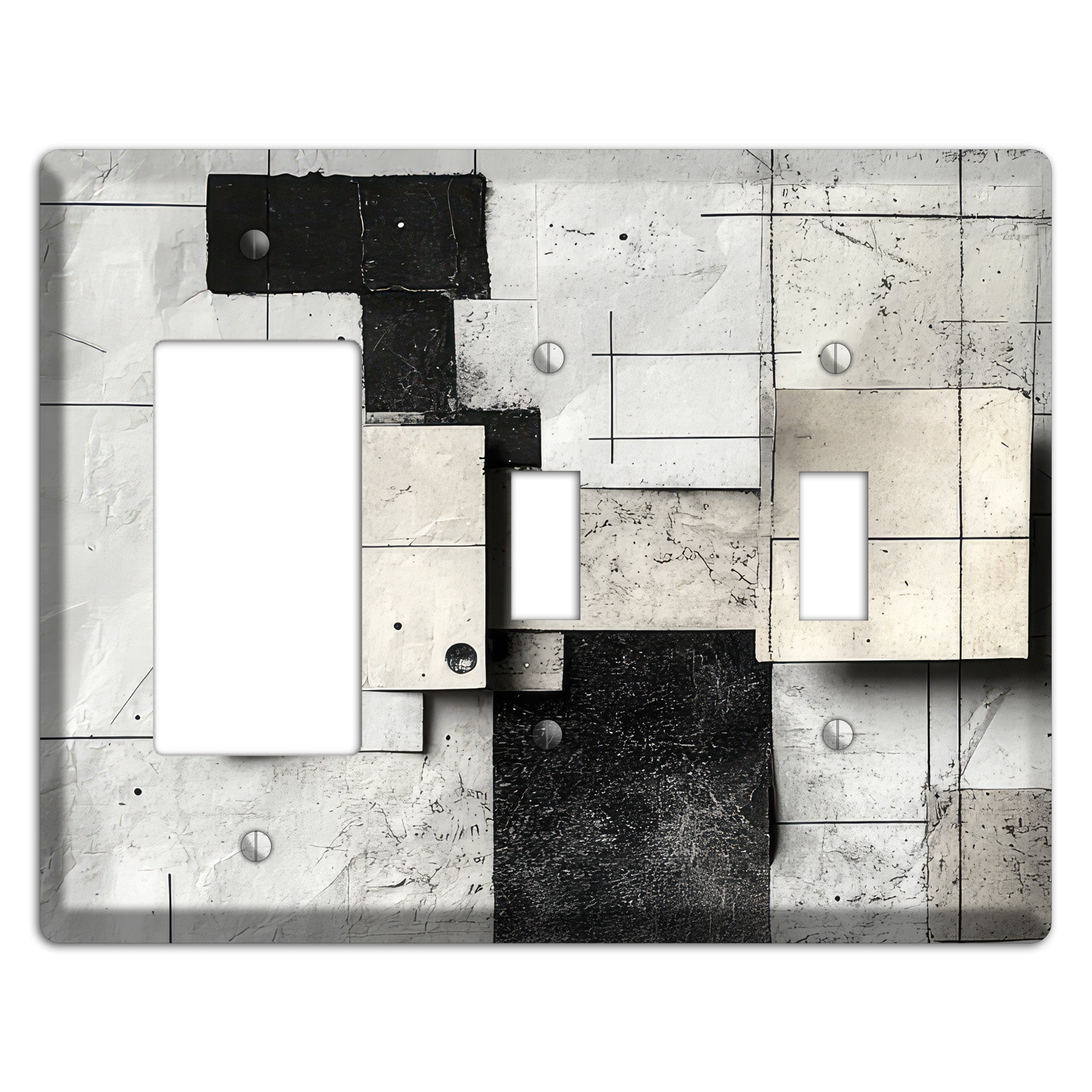 Torn Blueprint Collage Rocker / 2 Toggle Wallplate
