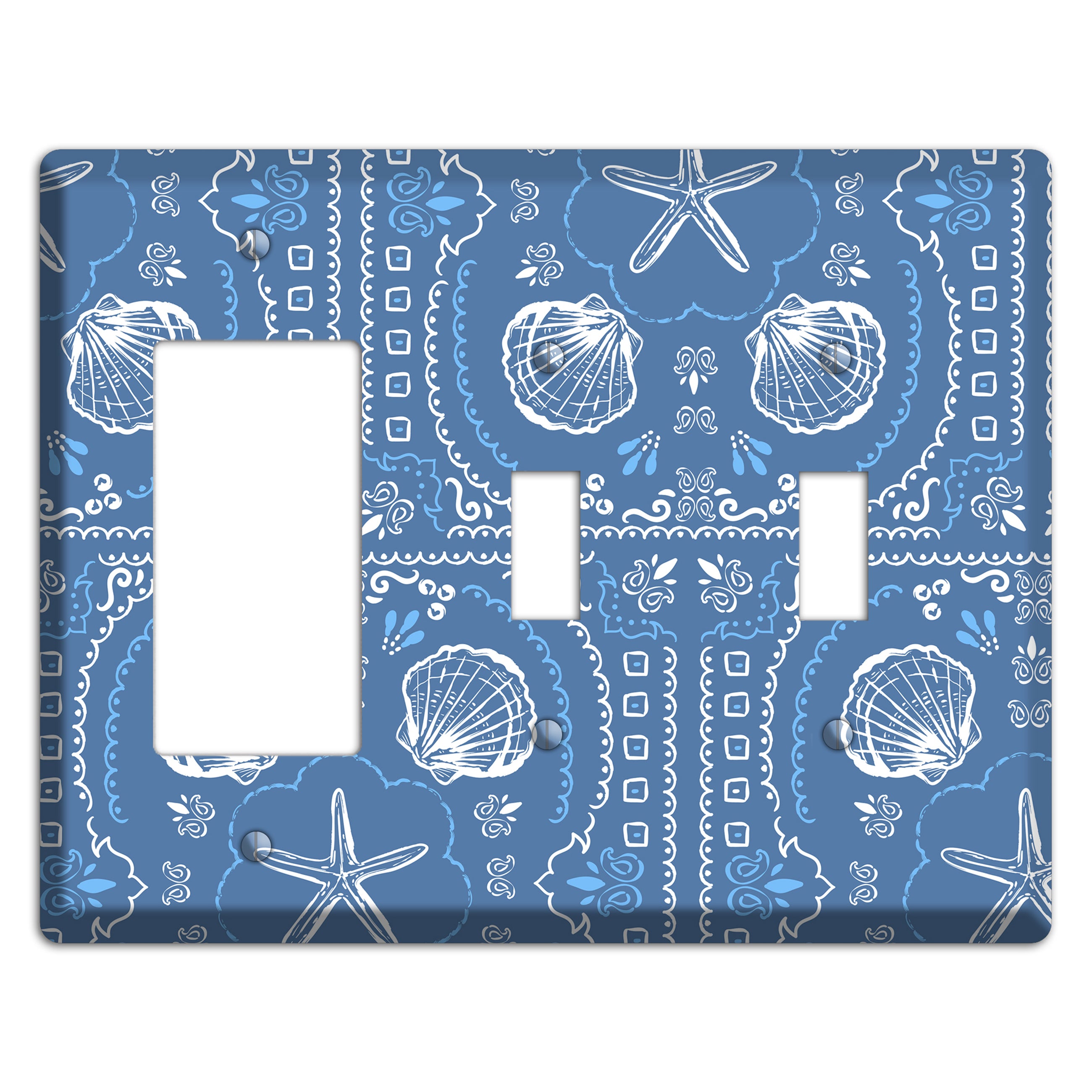 Cerulean Bandana Shore Rocker / 2 Toggle Wallplate