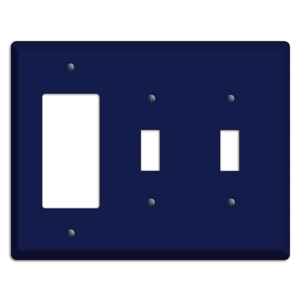 Baxter Midnight Navy Solid Rocker / 2 Toggle Wallplate