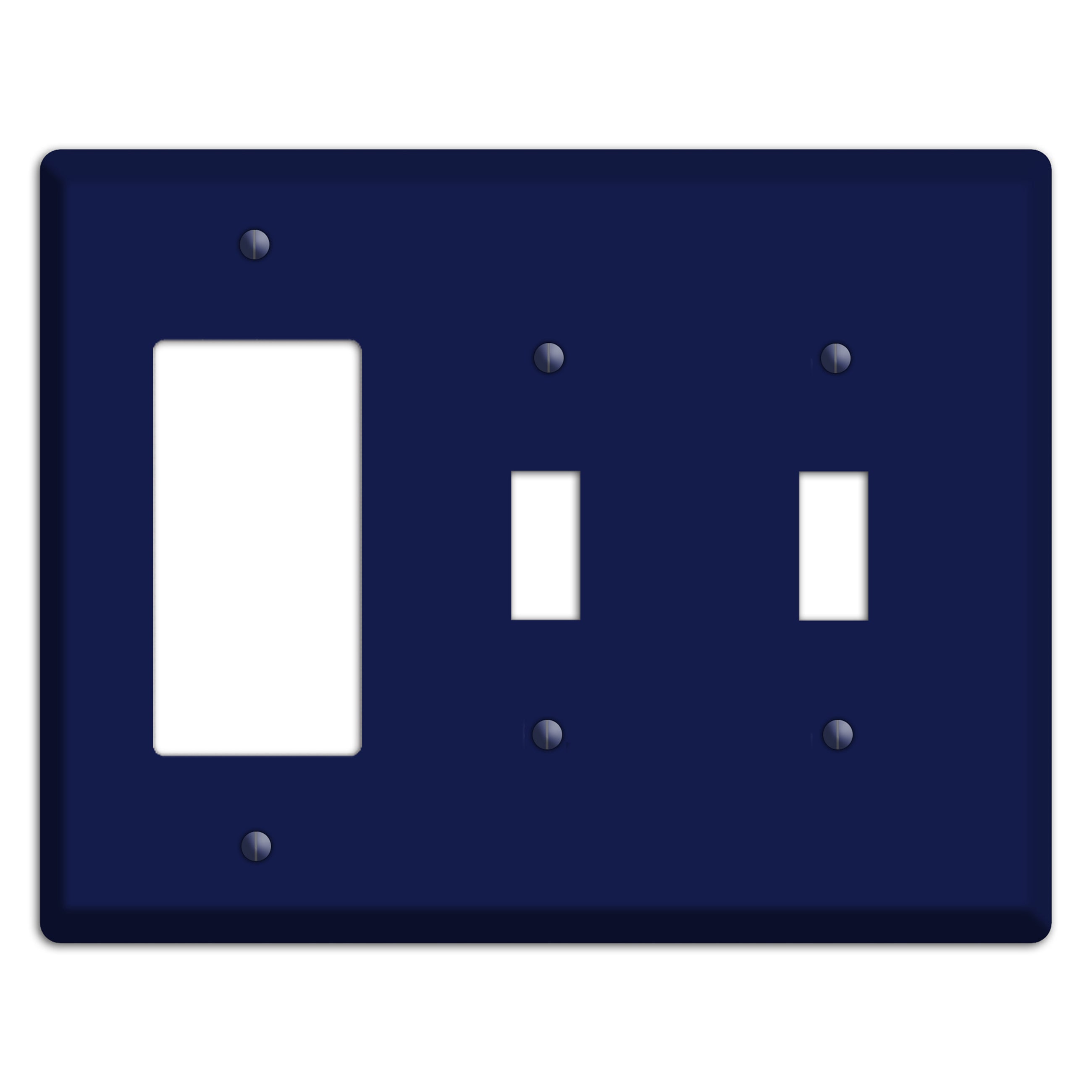 Baxter Midnight Navy Solid Rocker / 2 Toggle Wallplate