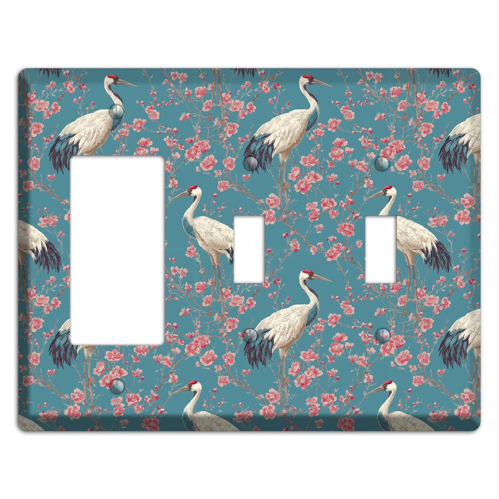 Azure Blossom Vigil Rocker / 2 Toggle Wallplate