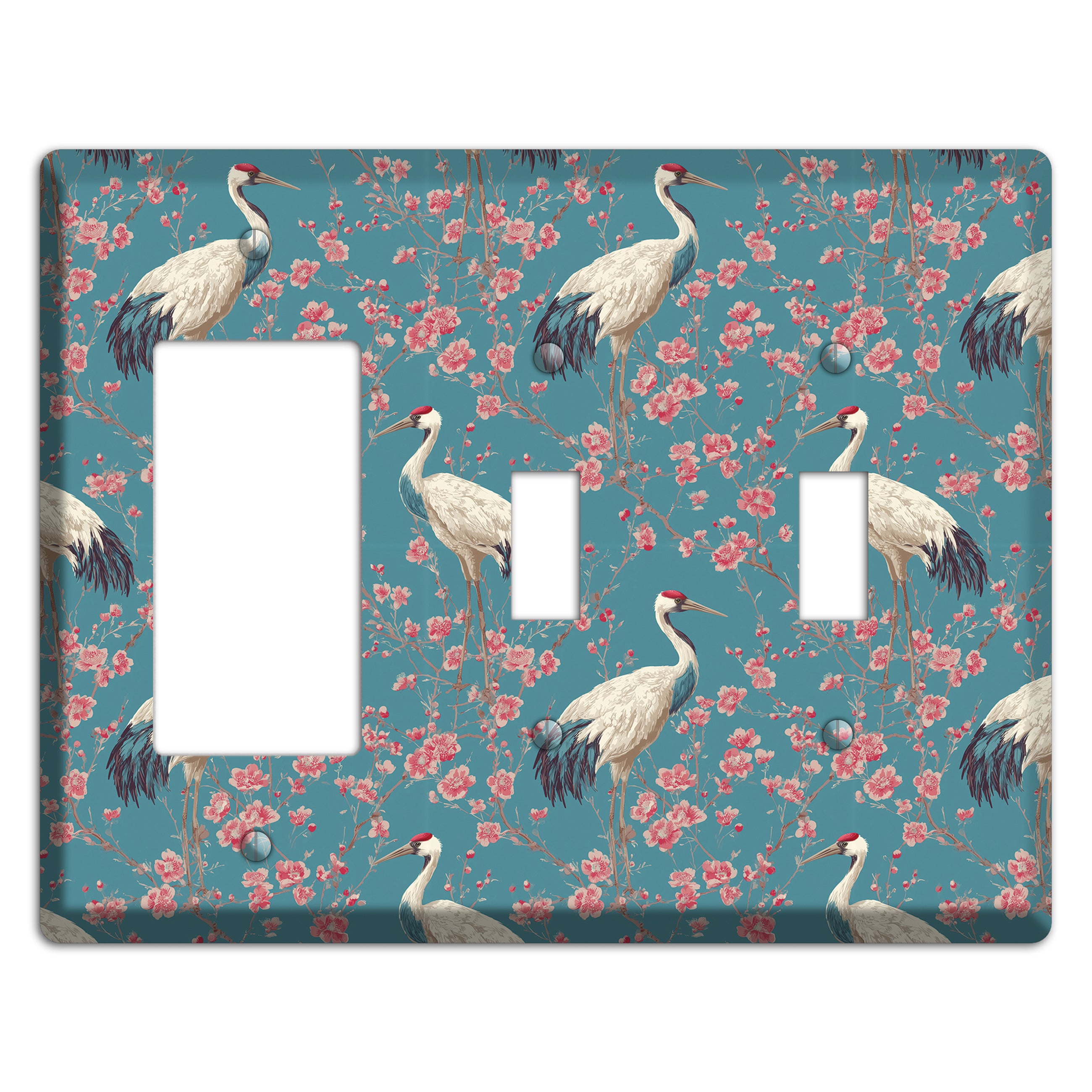 Azure Blossom Vigil Rocker / 2 Toggle Wallplate