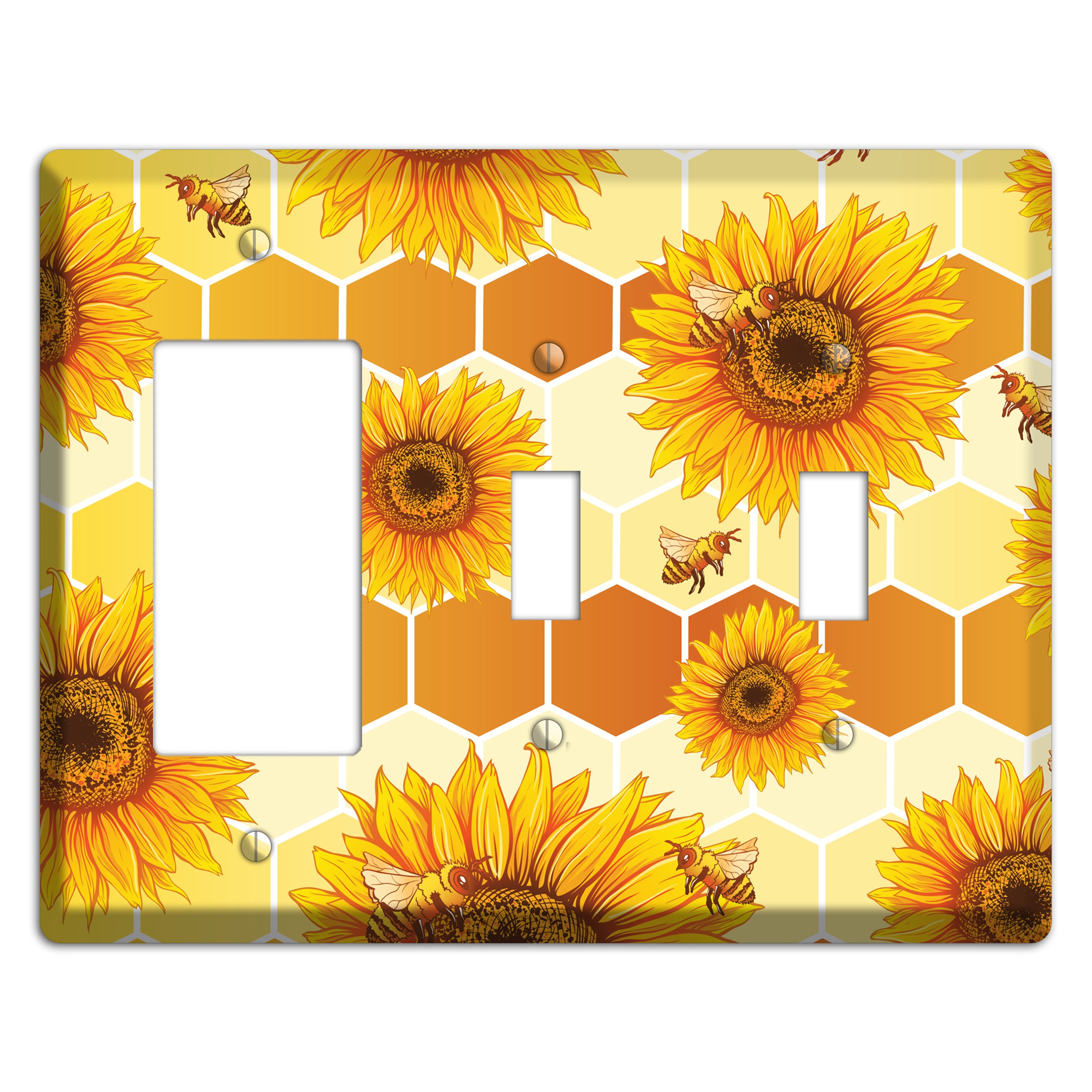 Honeycomb Solstice Rocker / 2 Toggle Wallplate