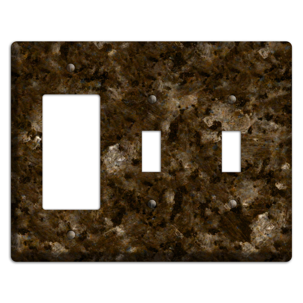 Tropical Brown Granite Rocker / 2 Toggle Wallplate
