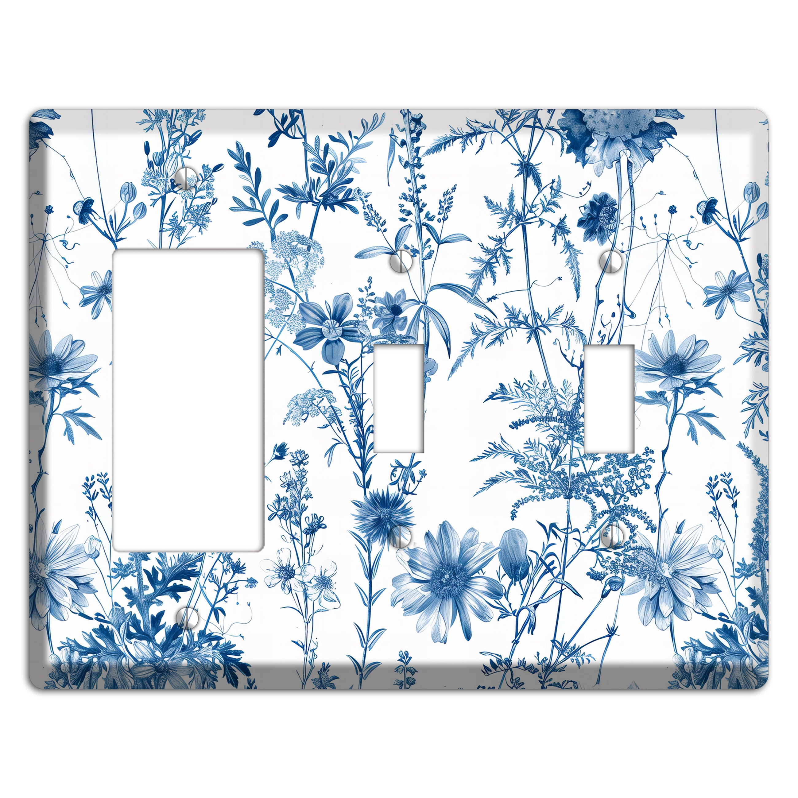 Meadow Pressed Blue Rocker / 2 Toggle Wallplate