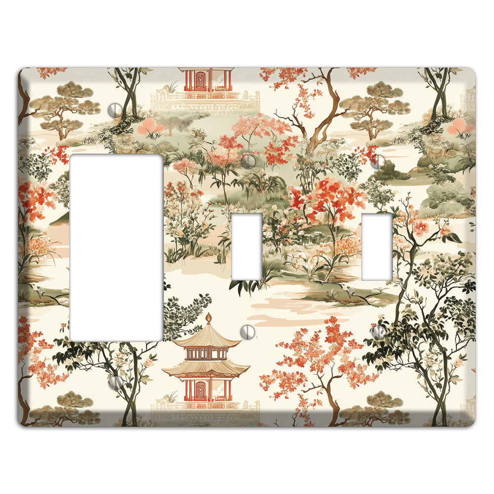 Pavilion & Petal Rocker / 2 Toggle Wallplate