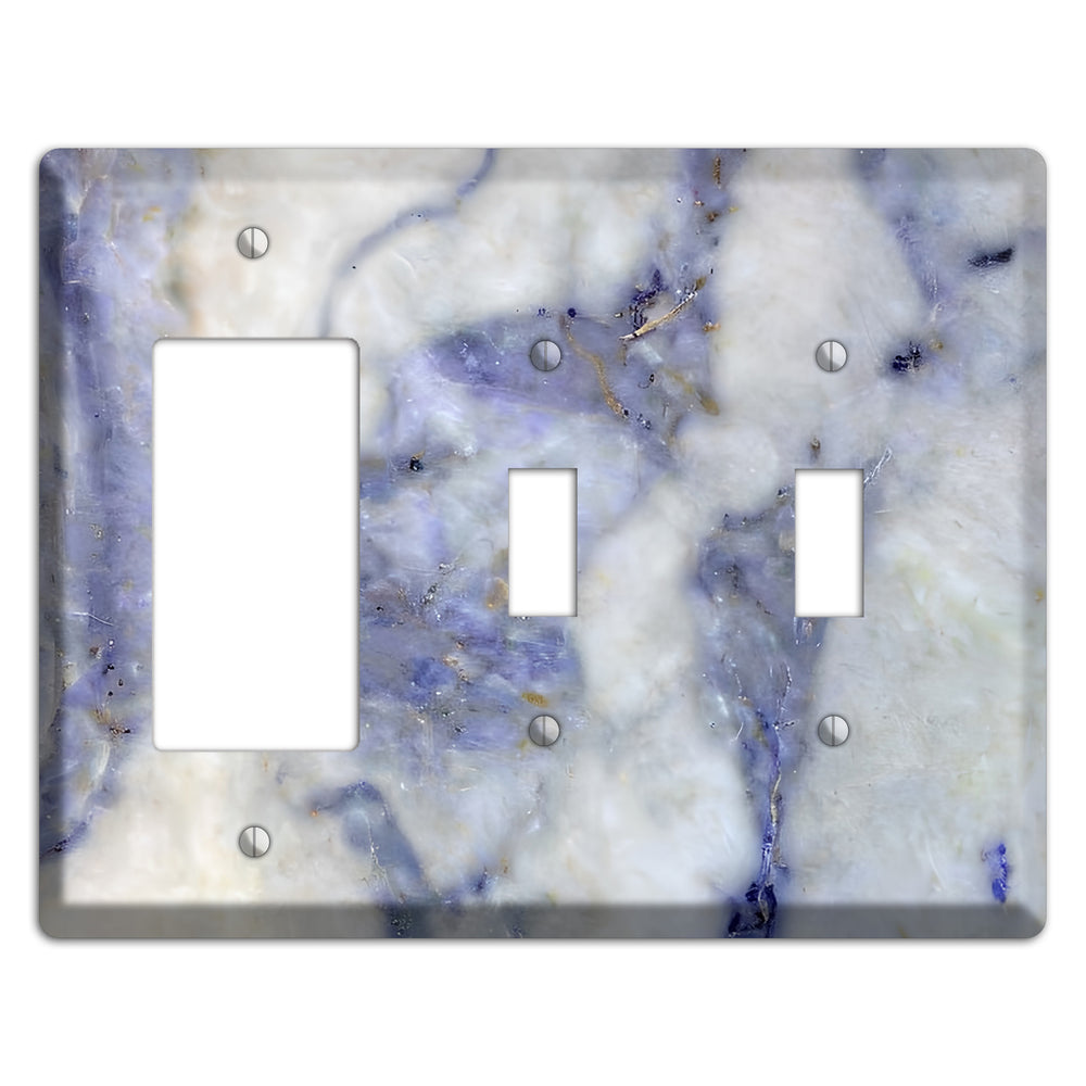 Spindle Marble Rocker / 2 Toggle Wallplate