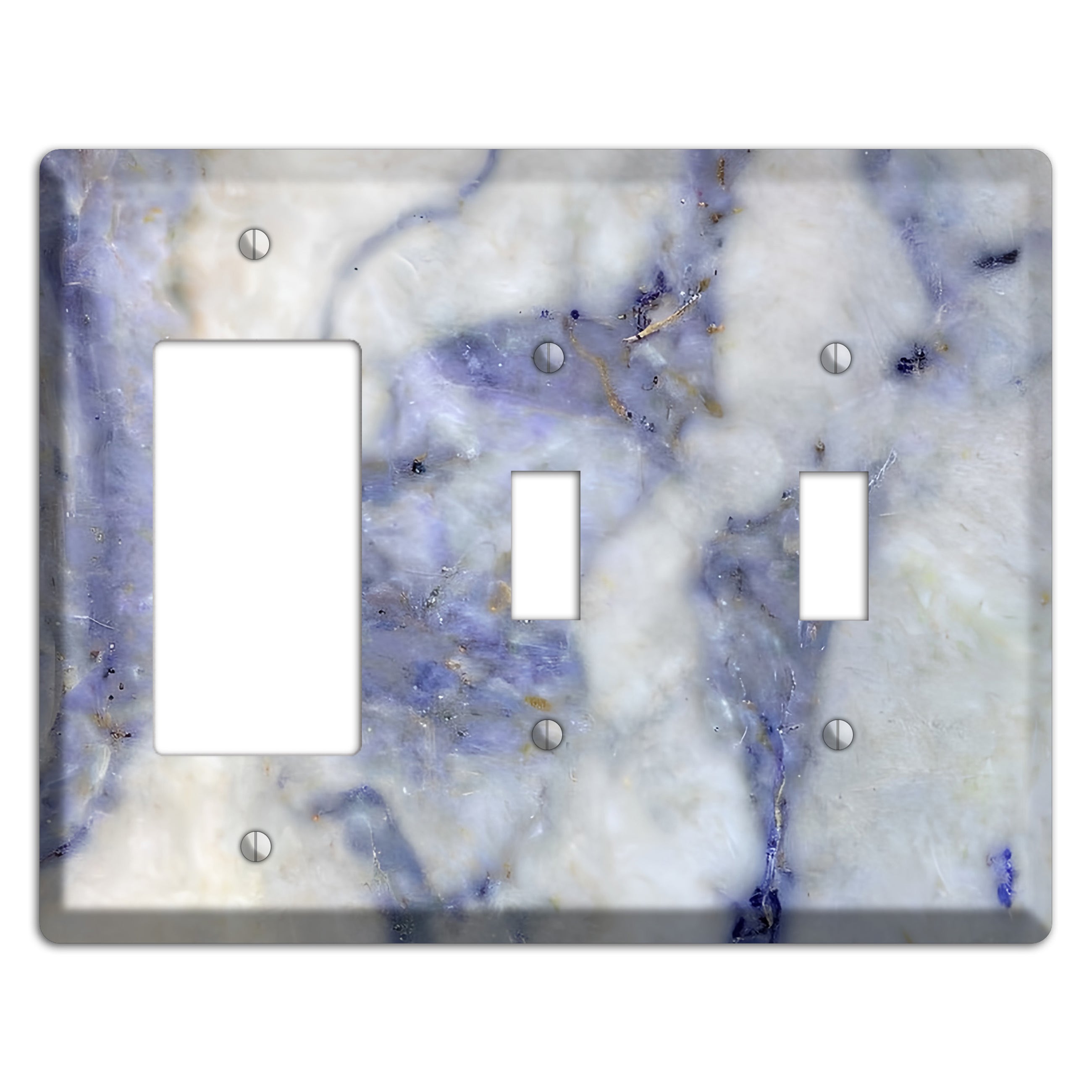 Spindle Marble Rocker / 2 Toggle Wallplate