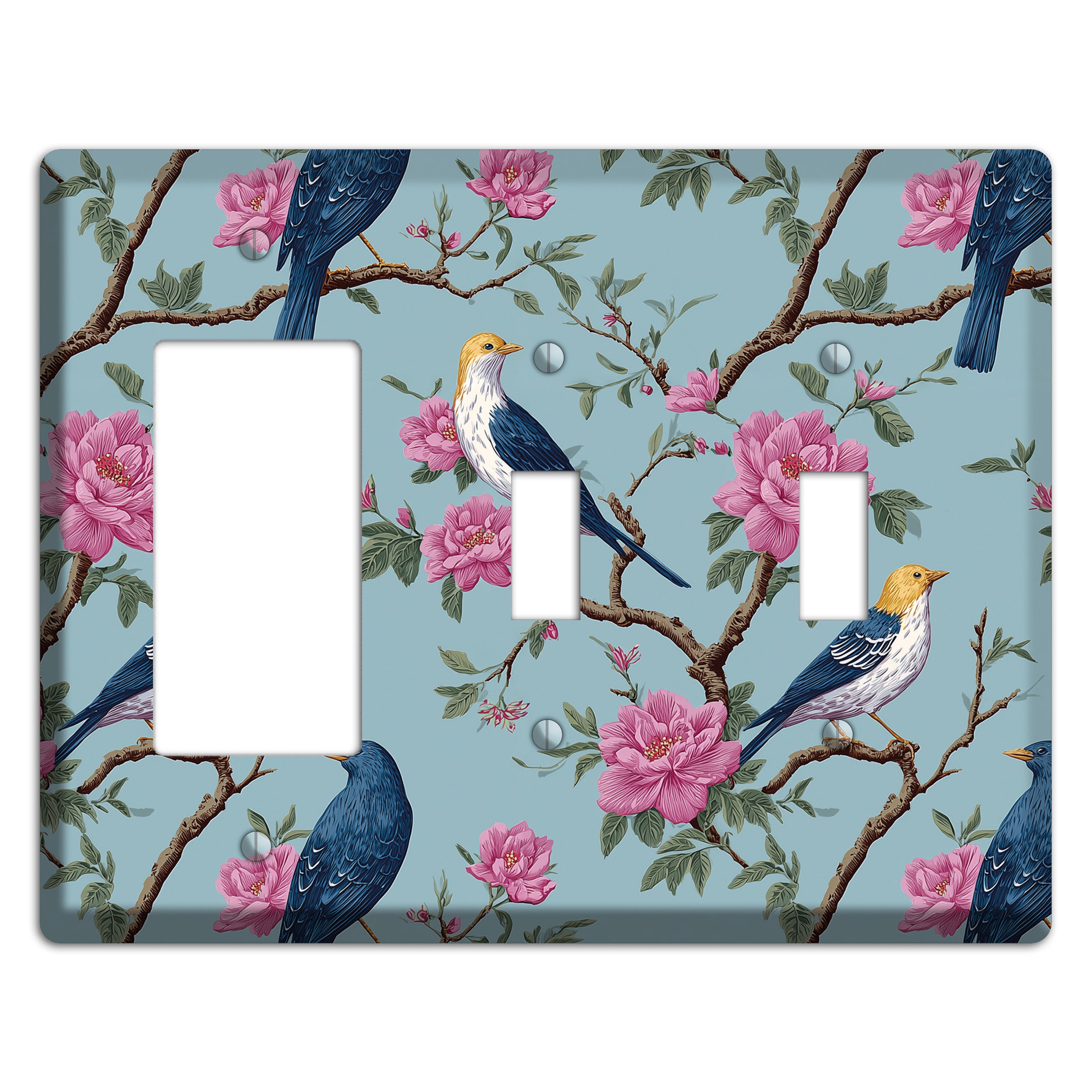 Blossom & Wing Rocker / 2 Toggle Wallplate