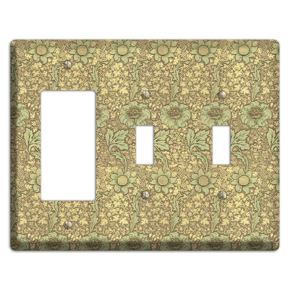 Wildflower Scroll Rocker / 2 Toggle Wallplate