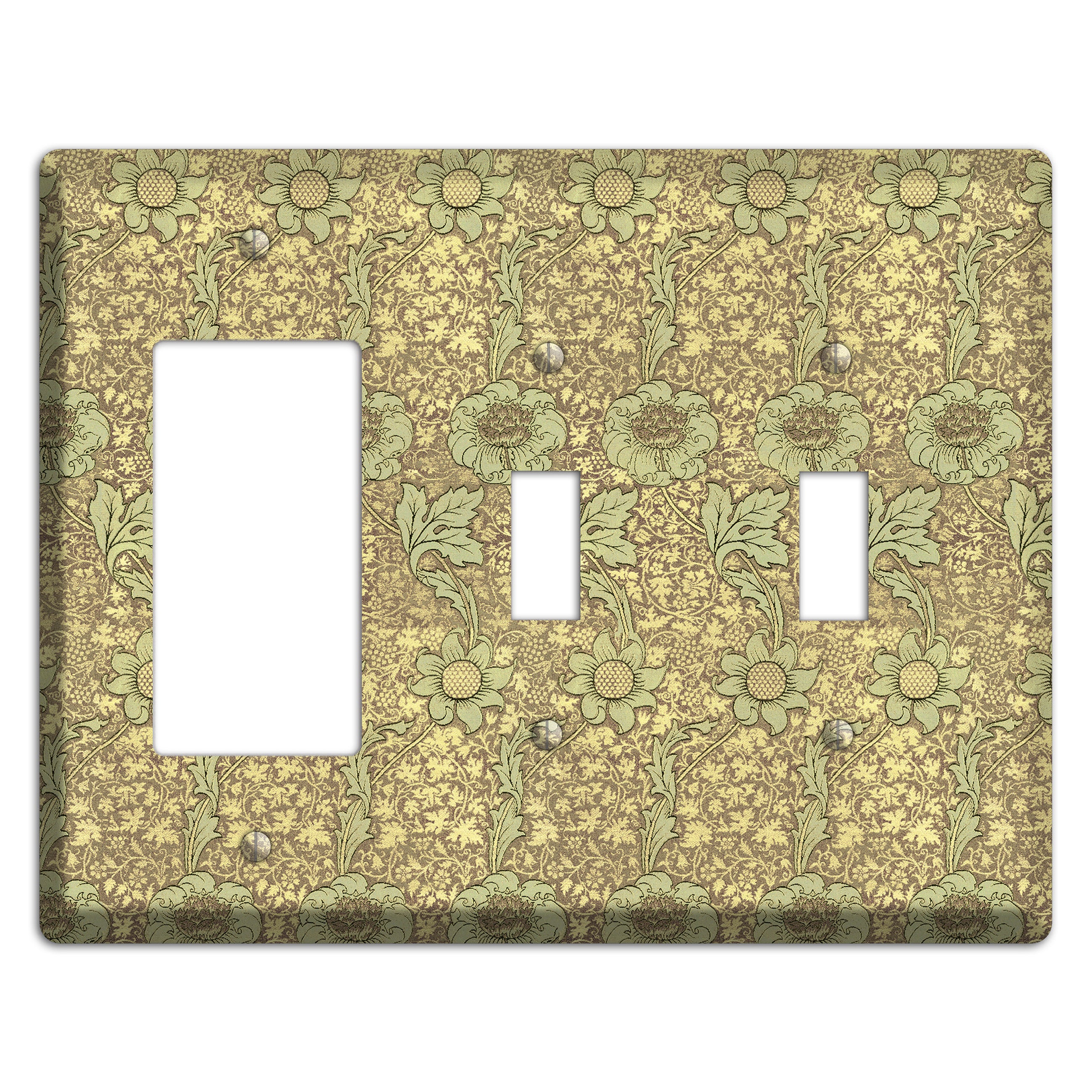 Wildflower Scroll Rocker / 2 Toggle Wallplate