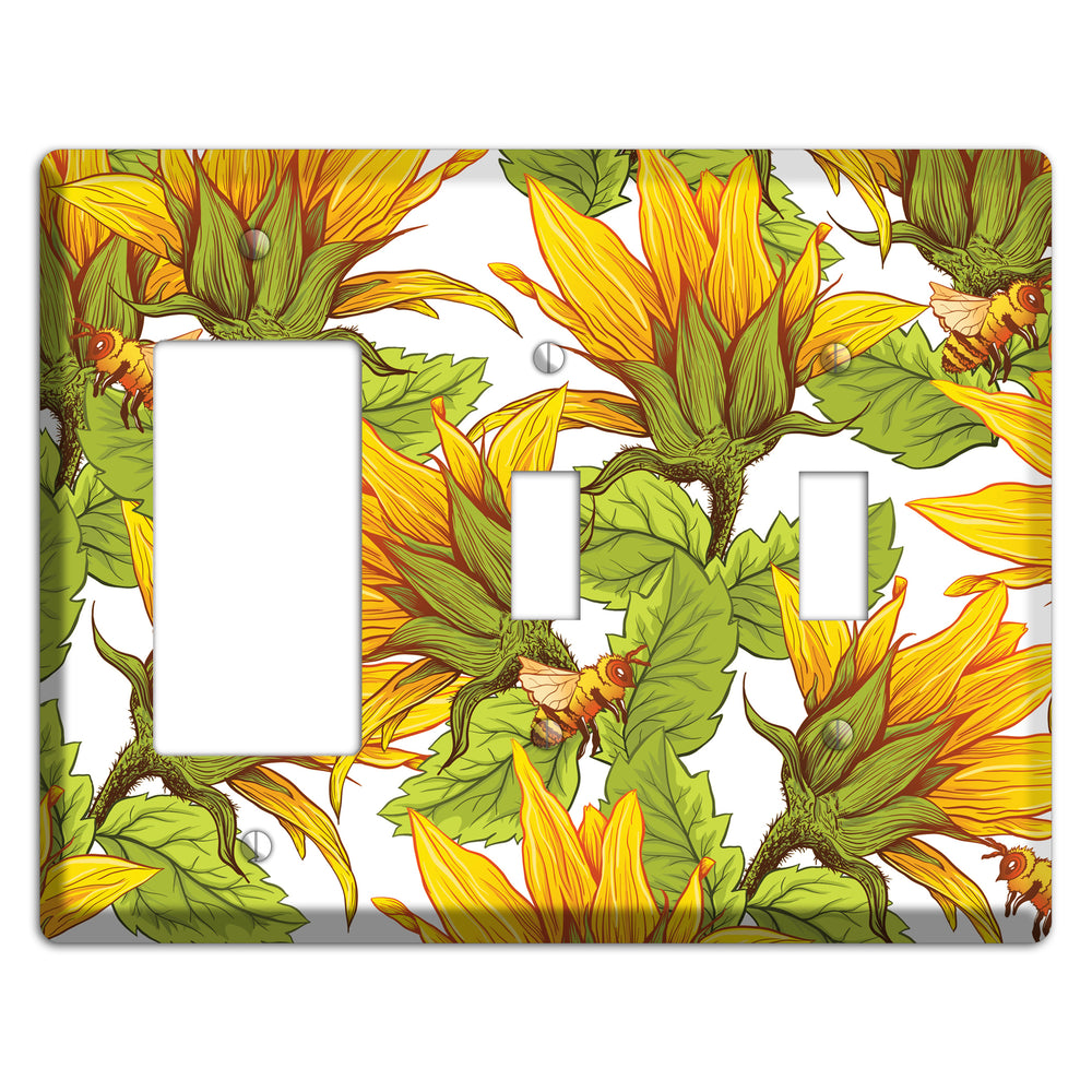 Pollen & Wings Rocker / 2 Toggle Wallplate
