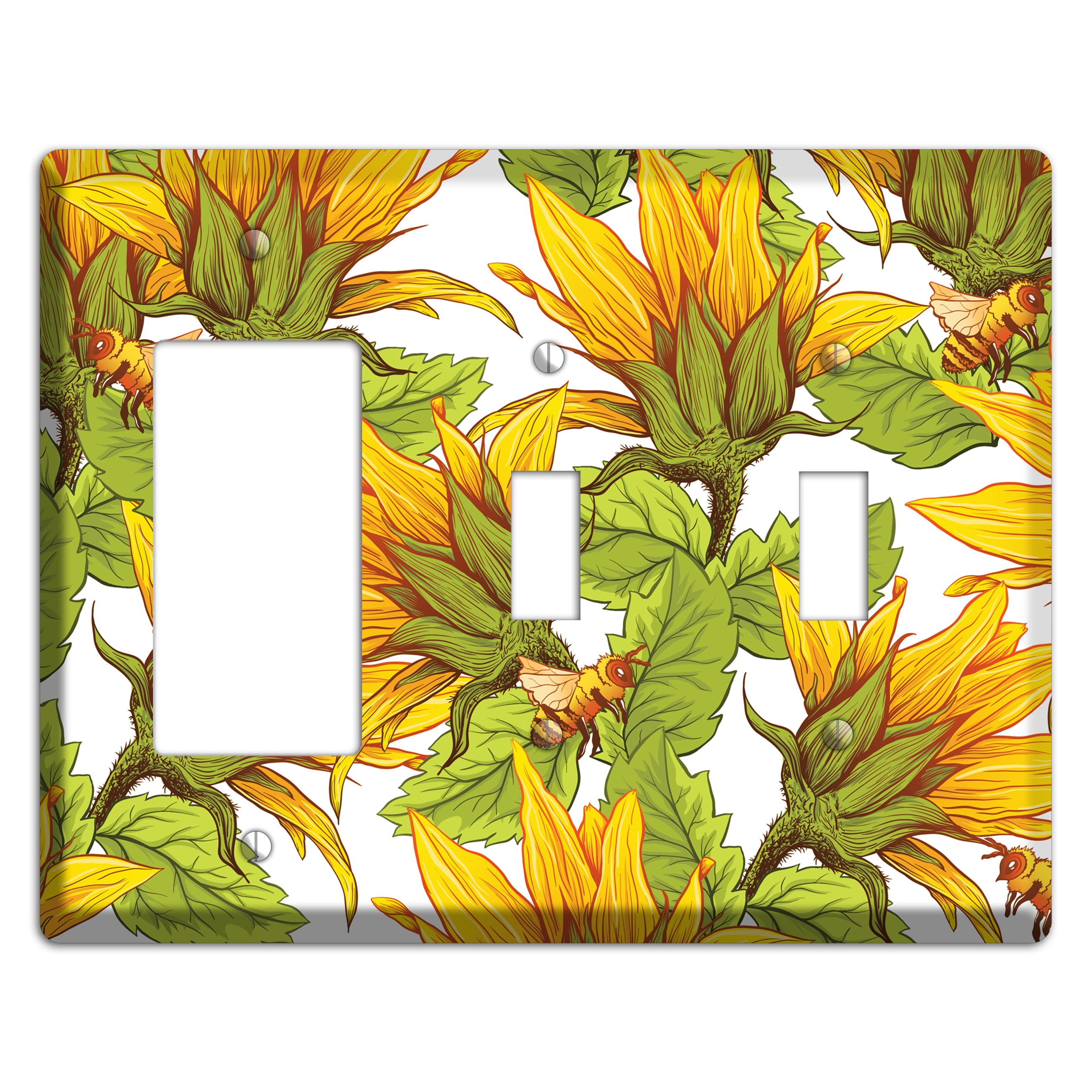 Pollen & Wings Rocker / 2 Toggle Wallplate