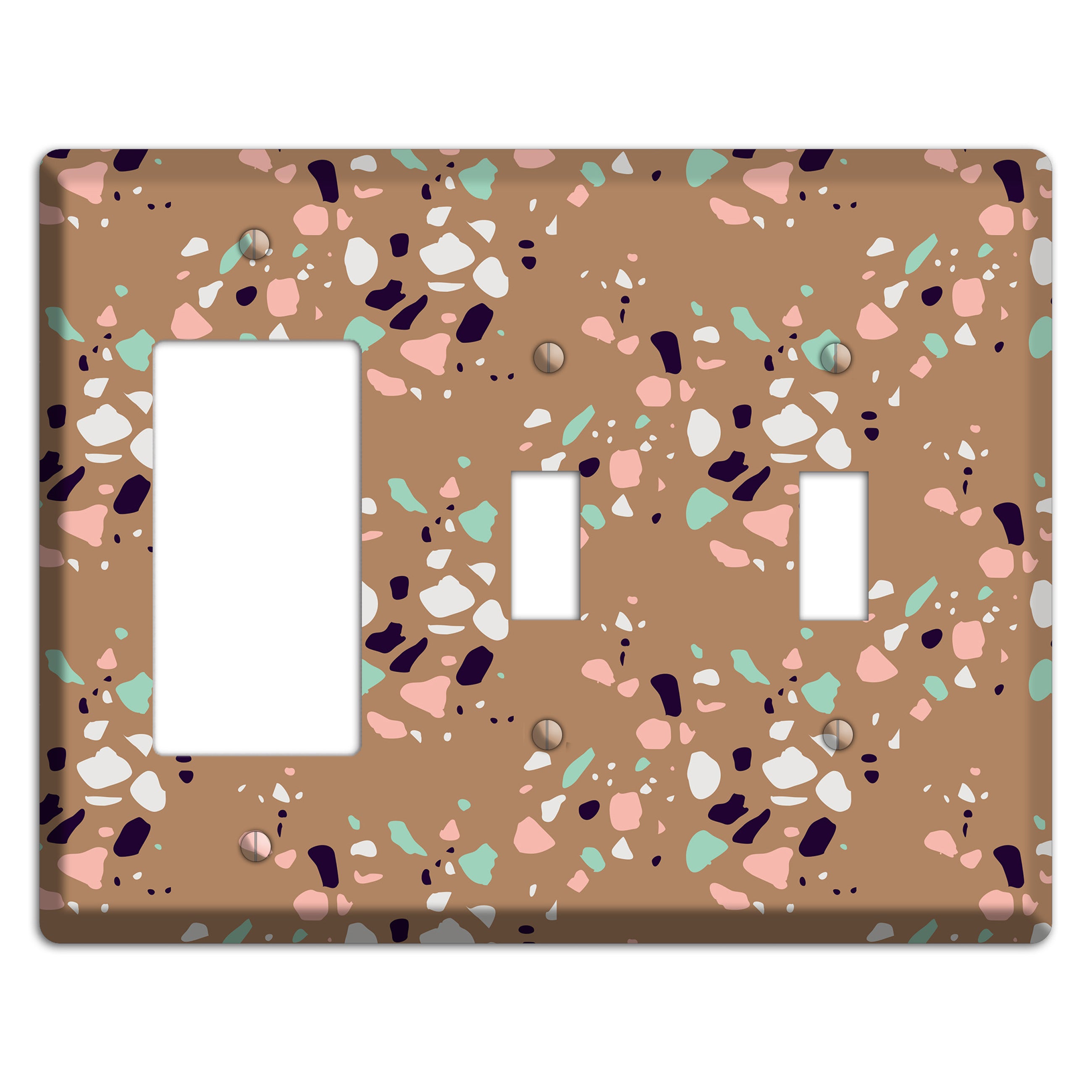 Clay Pebble Drop Rocker / 2 Toggle Wallplate